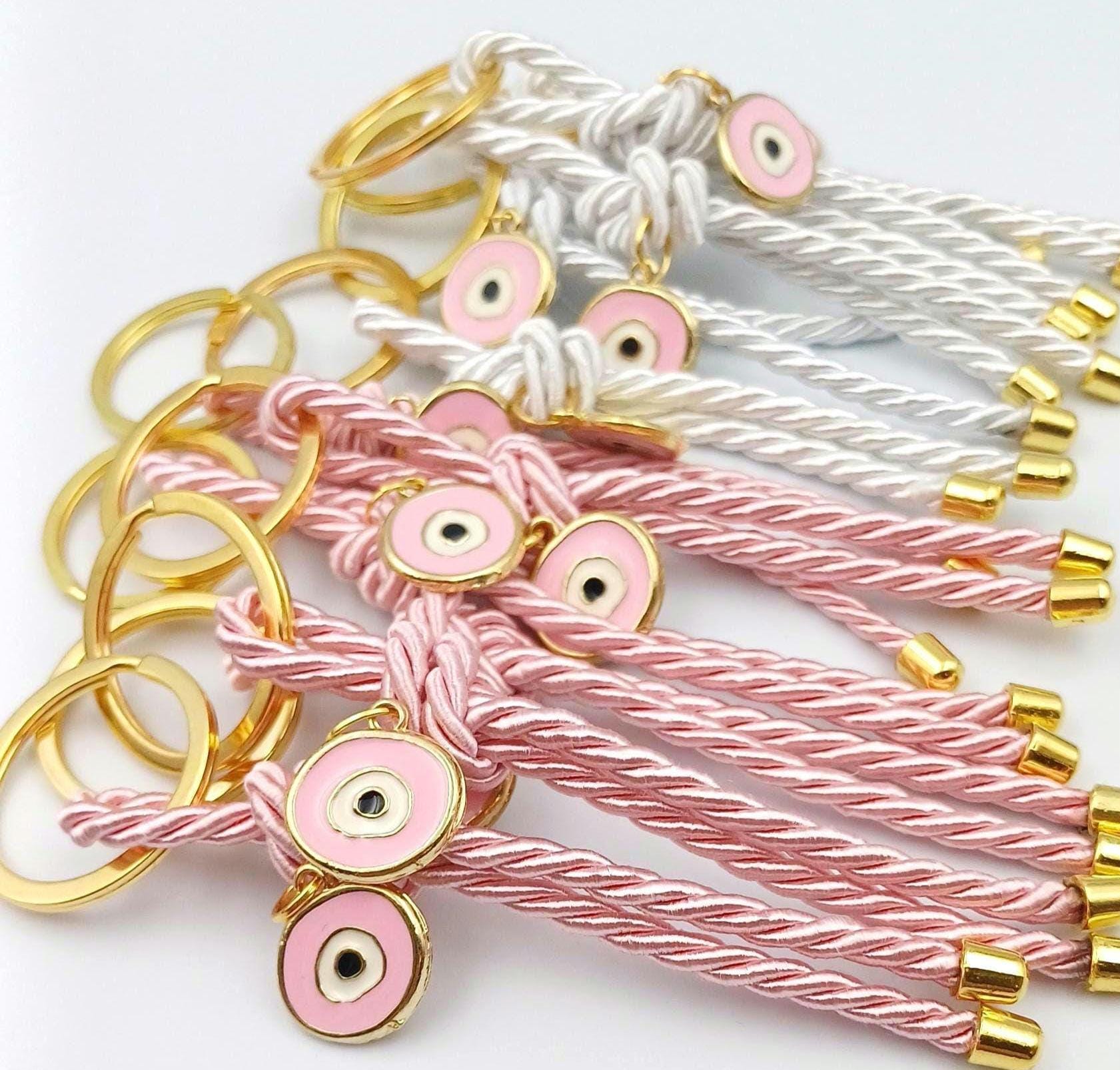 Greek Orthodox Baptism Martyrika, Evil Eye Keychain Favors, Christening Witness Gift, First Communion Souvenir, 10 pcs