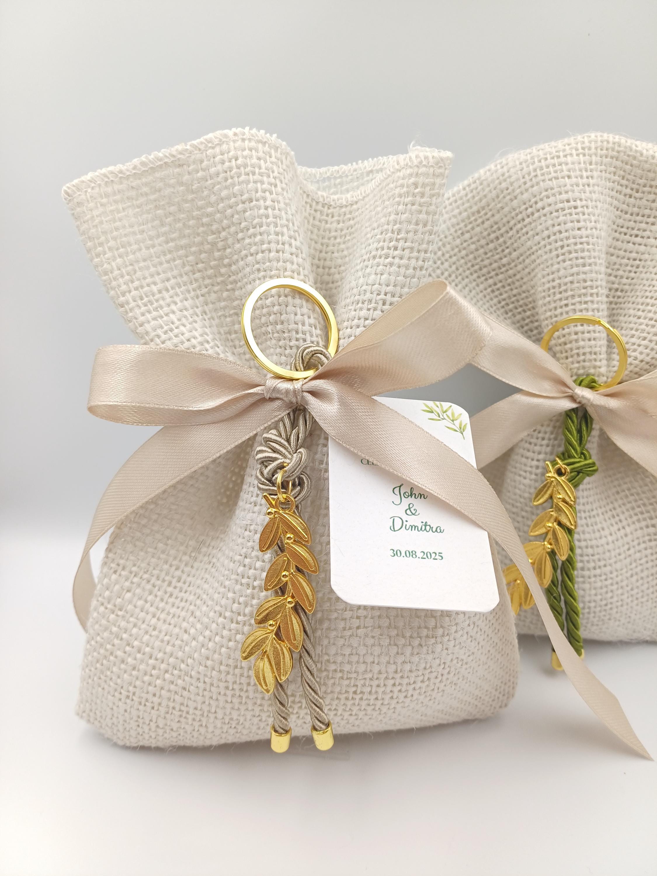 Greek baptism favor for boy/girl – handmade martyrika olive branch Orthodox bombonieres, destination  weddings, Koufeta Burlap Bag (Set of 1