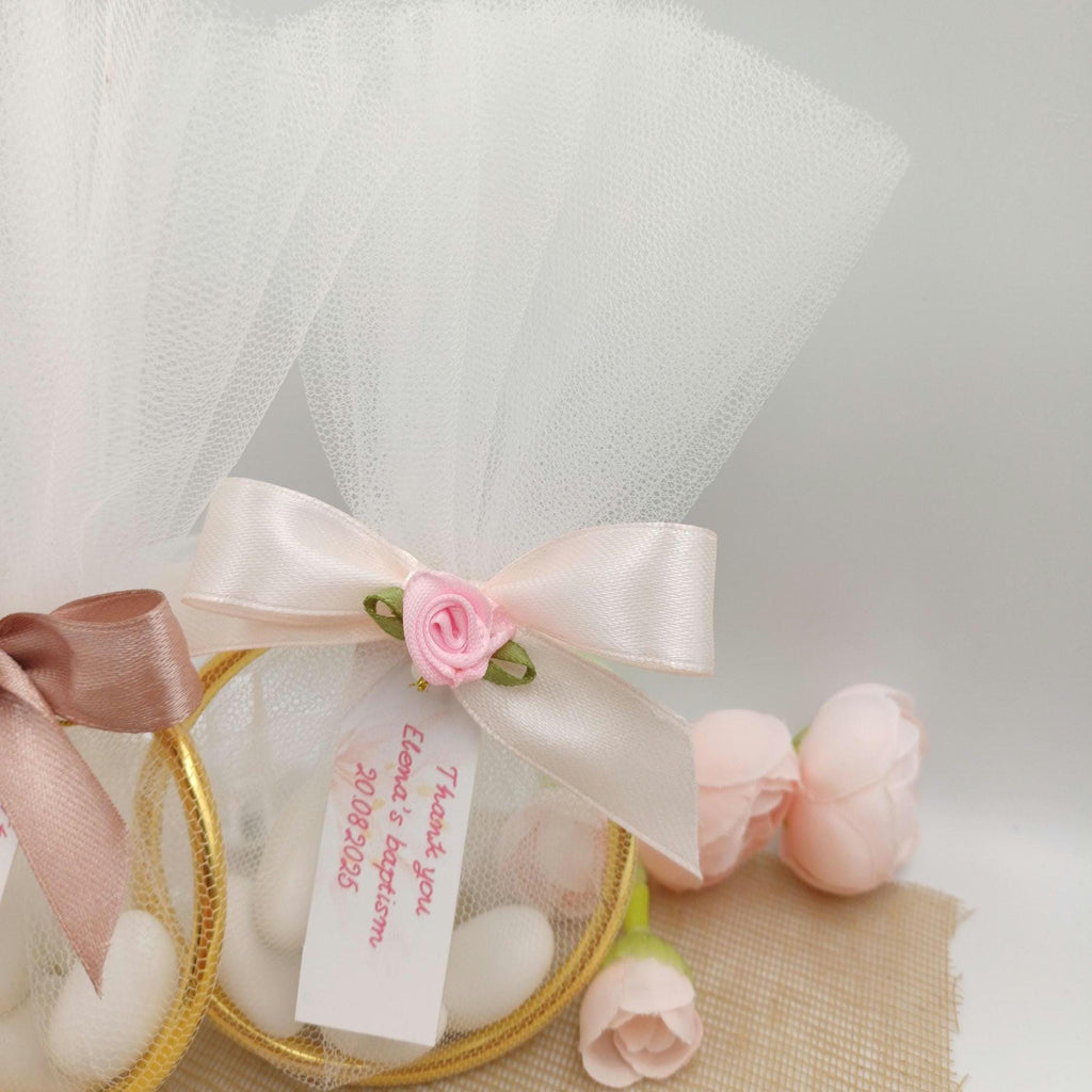 Almond candy wedding bomboniere  engagement, bridal shower, Tulle ring favors, set of 10 .