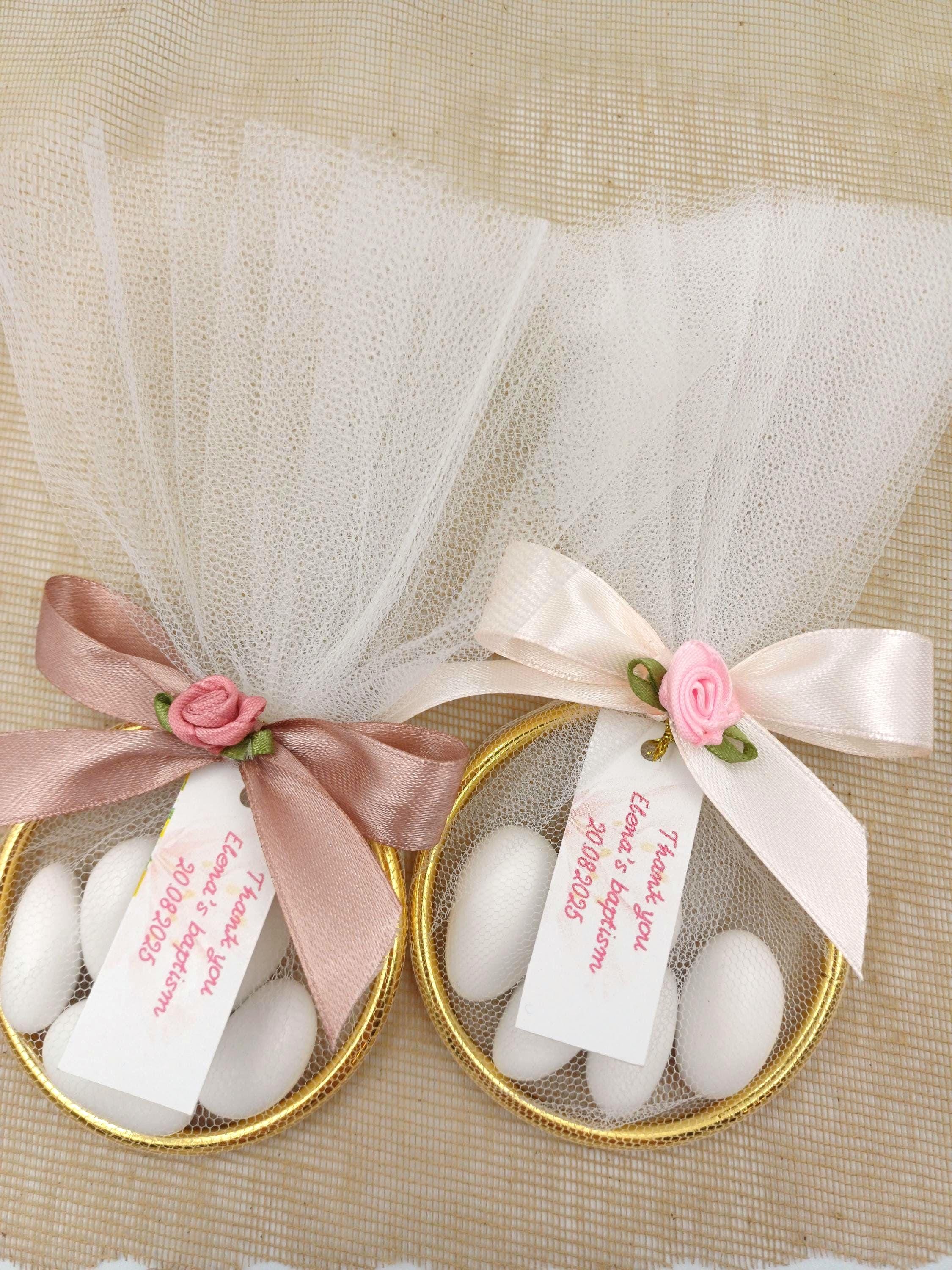 Almond candy wedding bomboniere  engagement, bridal shower, Tulle ring favors, set of 10 .