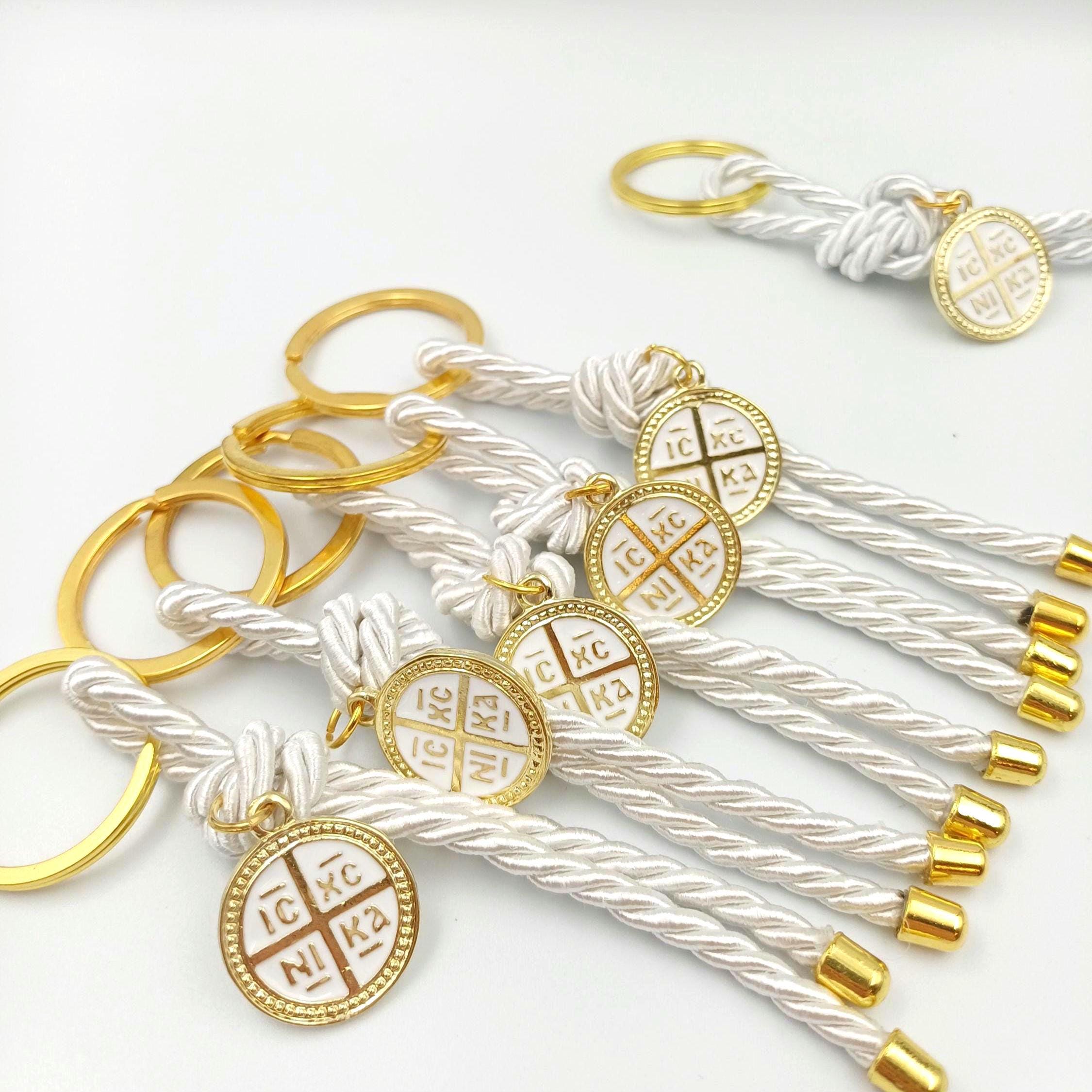 Martyrika Cross Keychain Favor, Orthodox Baptism favors, Christening favors, first communion 10 pcs.
