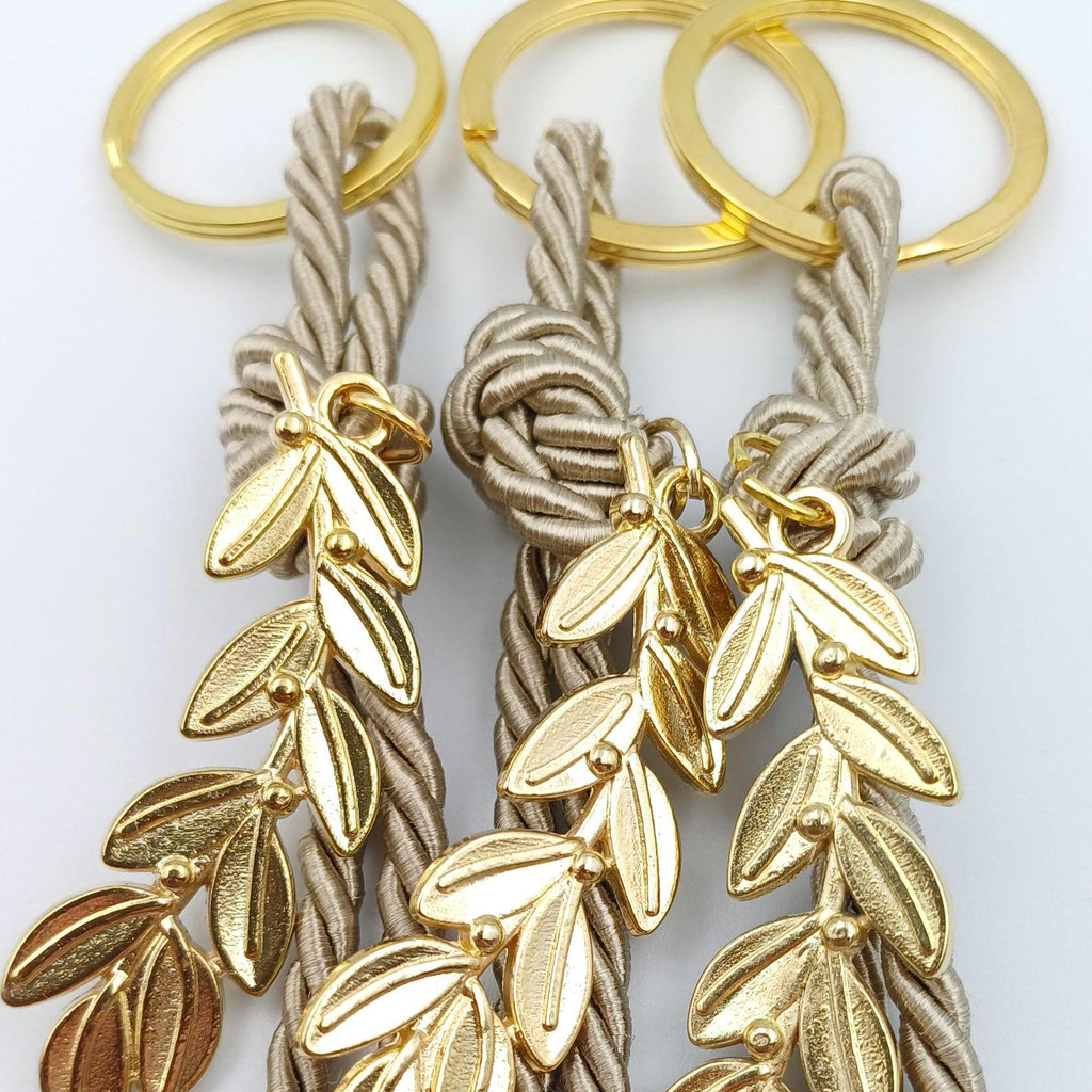 Personalized Greek Martyrika Keychain – Olive Branch Favors – Greek Wedding & Baptism Guest Gifts (Set of 10)