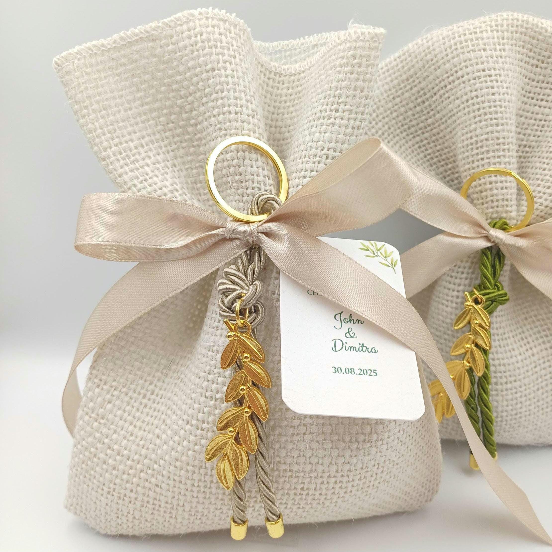 Greek baptism favor for boy/girl – handmade martyrika olive branch Orthodox bombonieres, destination  weddings, Koufeta Burlap Bag (Set of 1