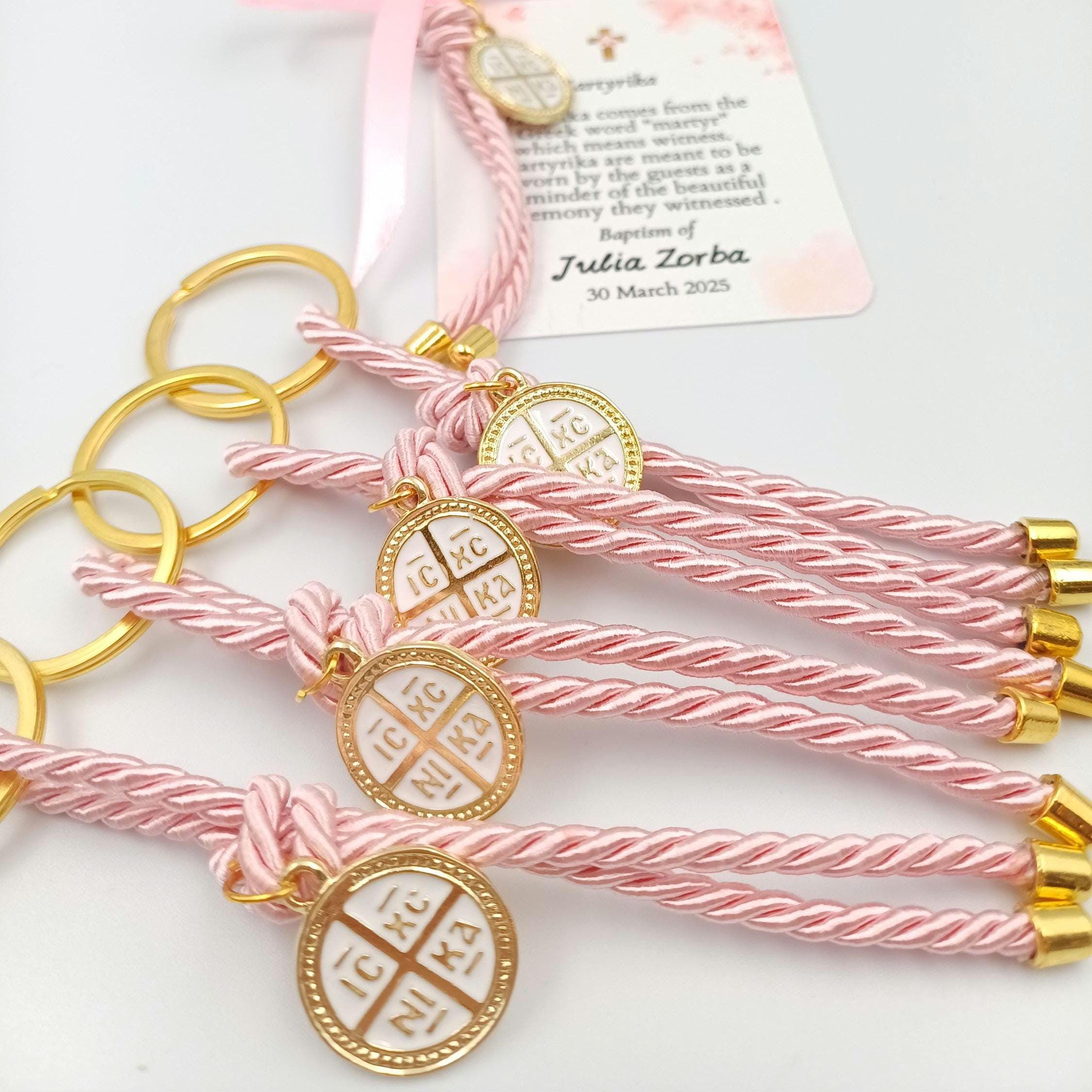 Baptism cross keychain favors, Martirika ic xc nika, Greek christening gifts, Orthodox baptism, martyrika keychain,  10 pcs.