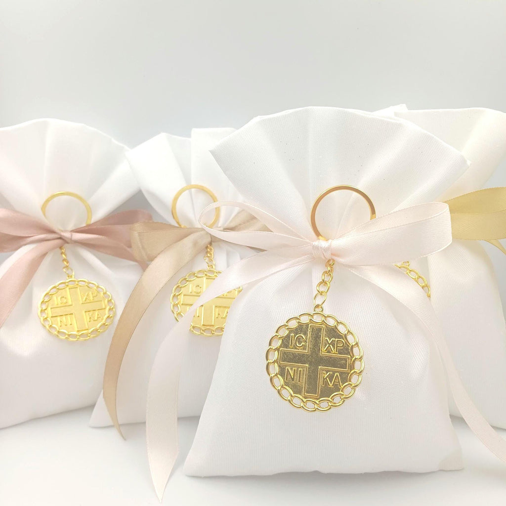 Greek Orthodox Baptism Favors, ICXCNIKA Keychain Bomboniere (Set of 10)