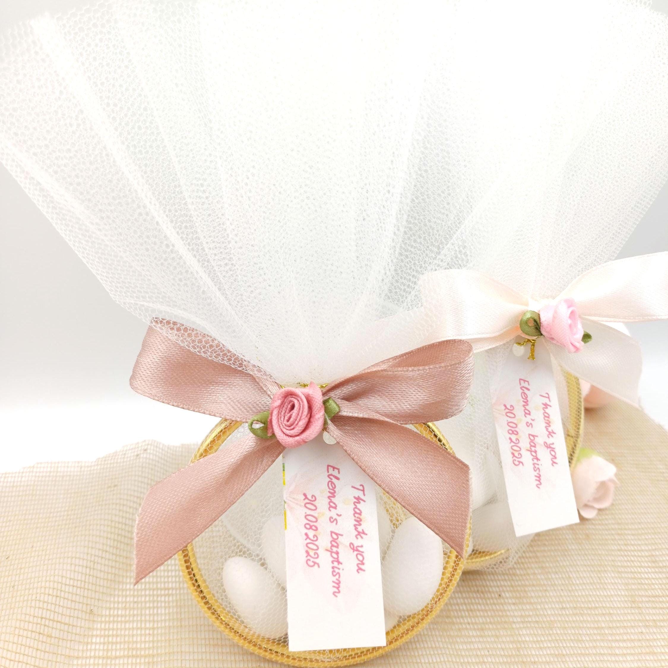 Almond candy wedding bomboniere  engagement, bridal shower, Tulle ring favors, set of 10 .
