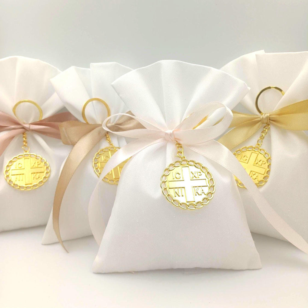 Greek Orthodox Baptism Favors, ICXCNIKA Keychain Bomboniere (Set of 10)