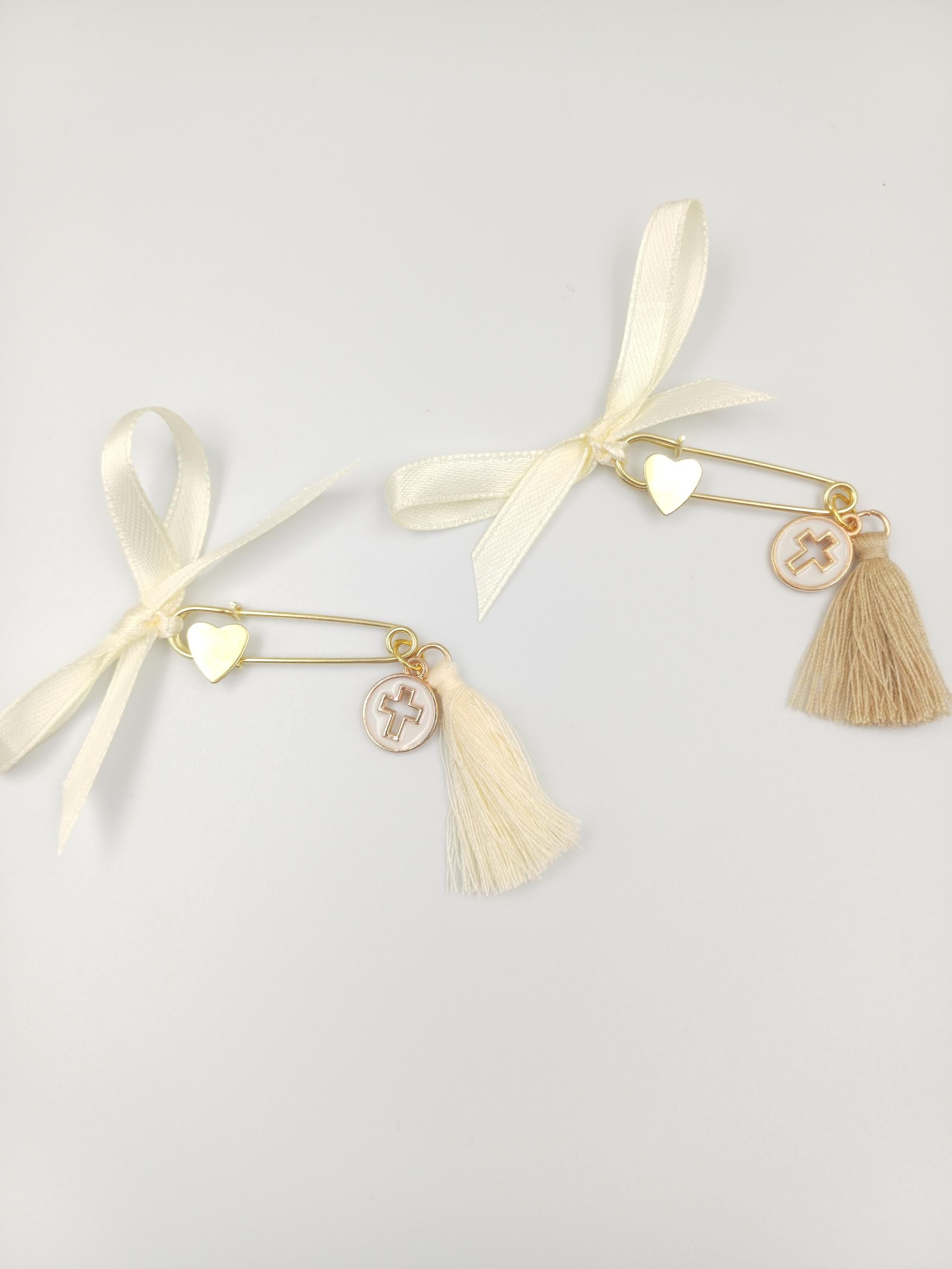 Greek Orthodox Baptism Martyrika – Safety Pin Witness Pins – Christening Favors, First Communion gift (Set of 10)– Boy or Girl