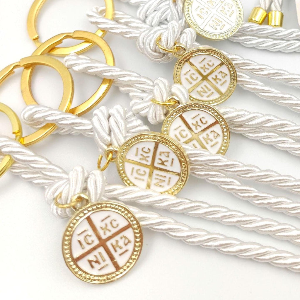 Martyrika Cross Keychain Favor, Orthodox Baptism favors, Christening favors, first communion 10 pcs.