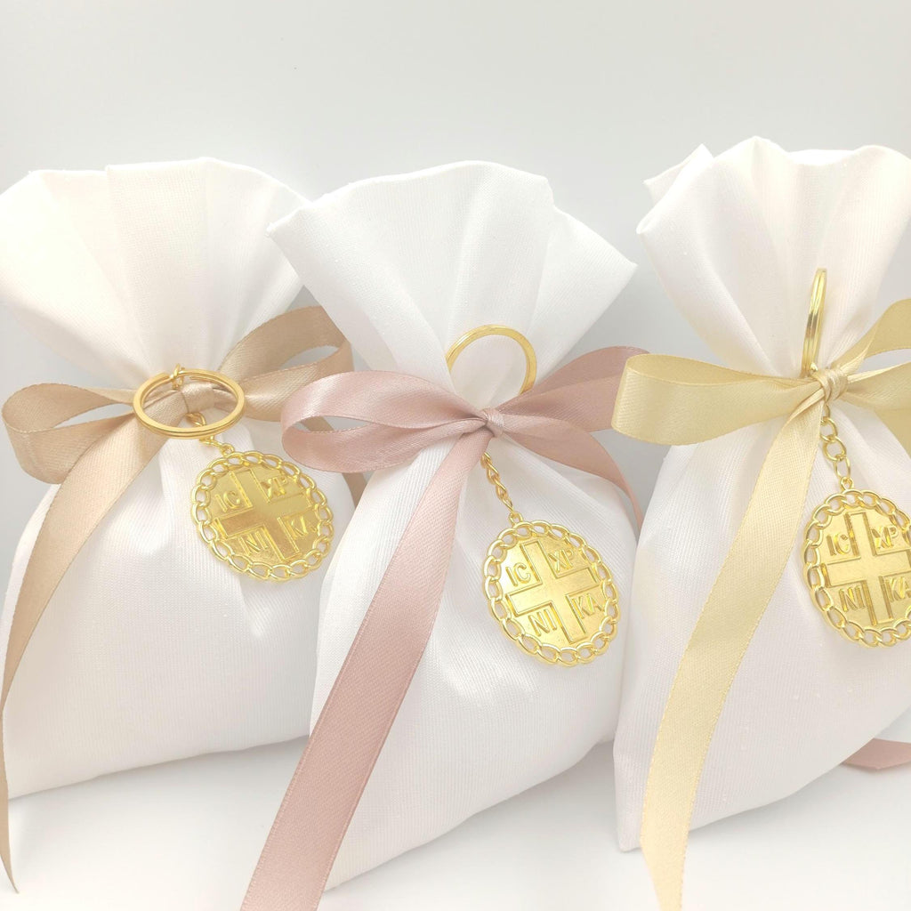 Greek Orthodox Baptism Favors, ICXCNIKA Keychain Bomboniere (Set of 10)