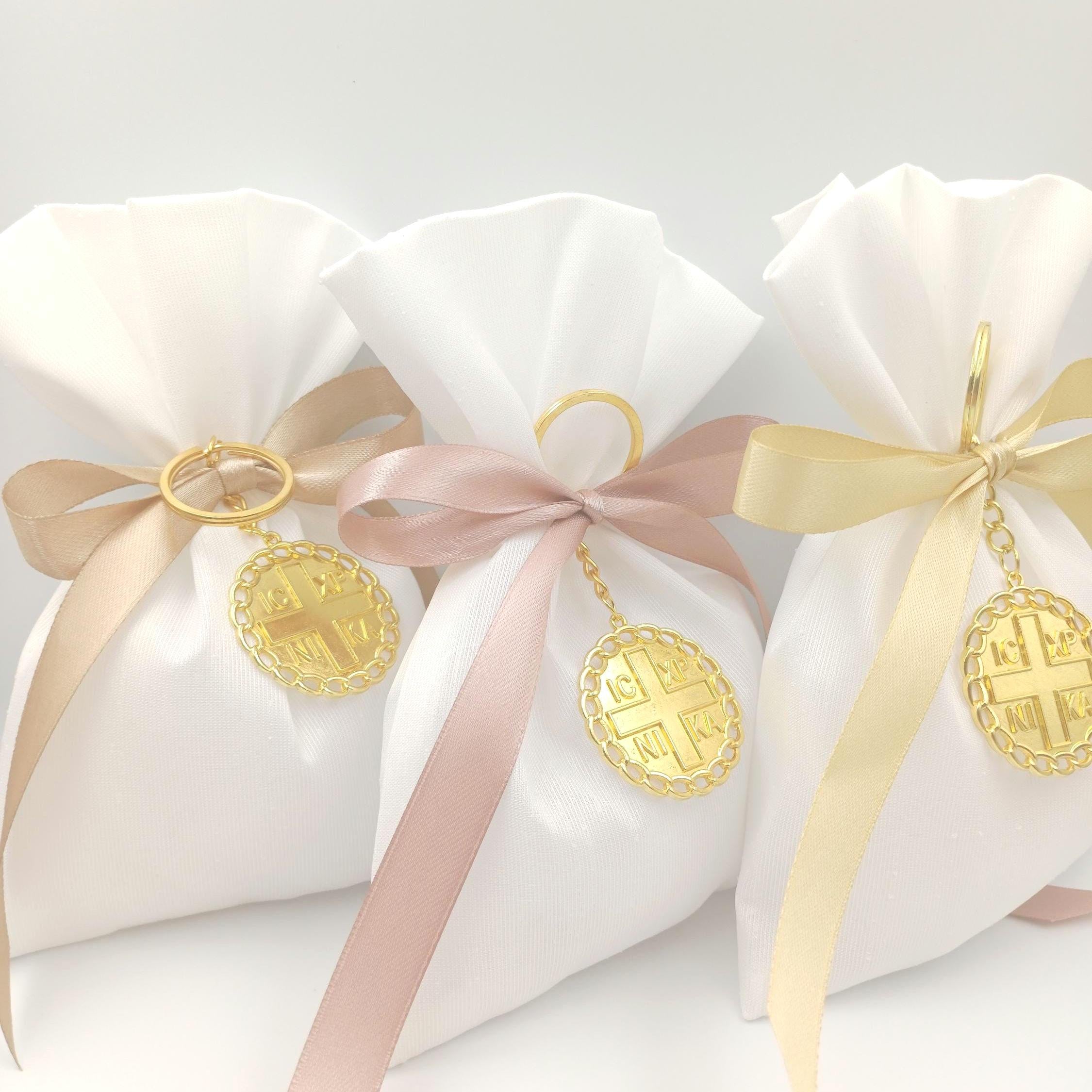 Greek Orthodox Baptism Favors, ICXCNIKA Keychain Bomboniere (Set of 10)