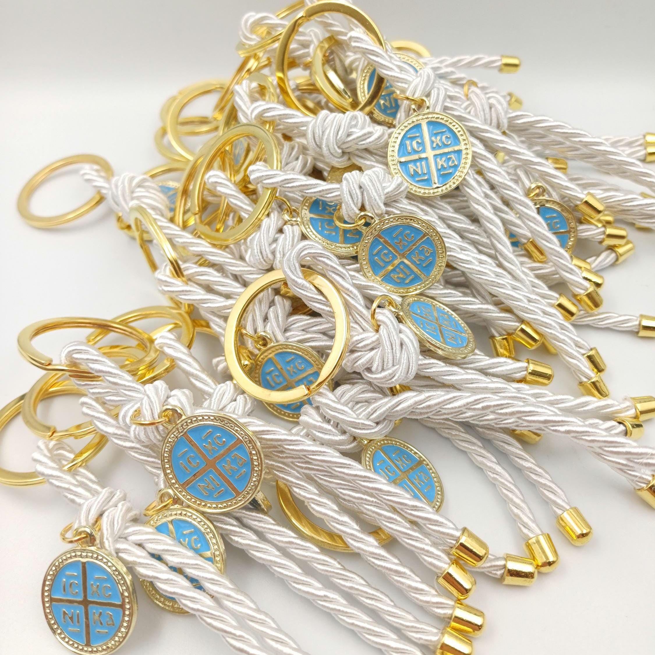 Martyrika Keychains, Greek Orthodox Baptism Martyrika, Cross Baptism Favors, Christening gifts, First communion giveaway, 10 pcs.