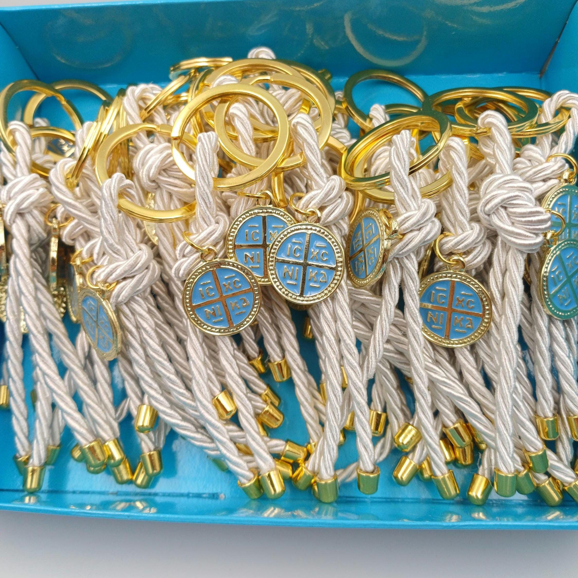 Martyrika Keychains, Greek Orthodox Baptism Martyrika, Cross Baptism Favors, Christening gifts, First communion giveaway, 10 pcs.