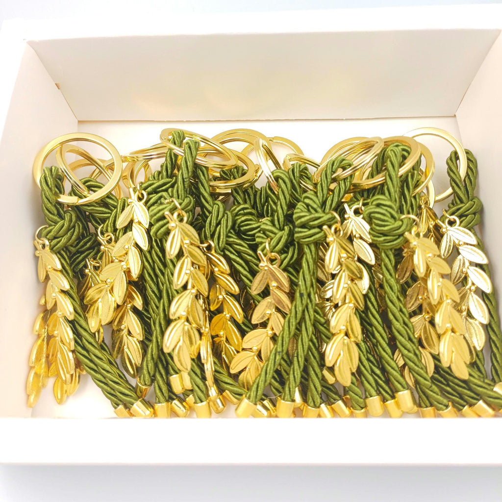 Olive Branch Keychain Favors: Greek Wedding Martyrika, Greek Orthodox Keychain,  Communion gift(10 pcs).