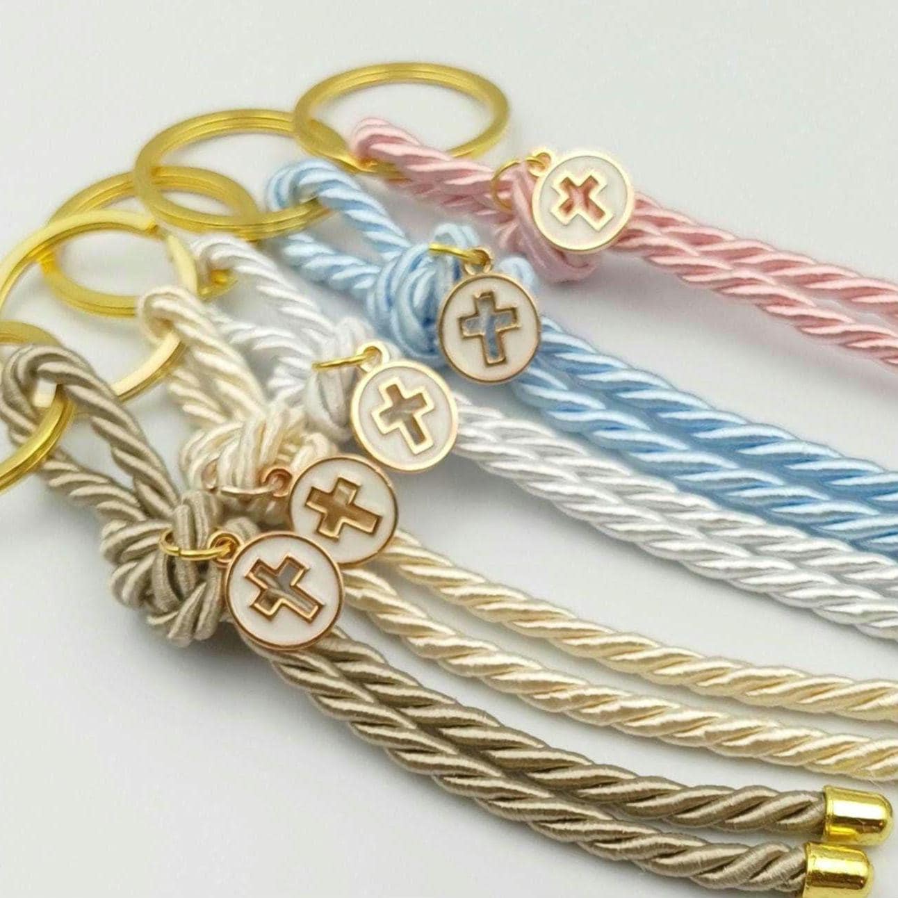 10 pcs,Personalized Cross keychain favors, Greek Baptism Martyrika,Witness favor,first communion.