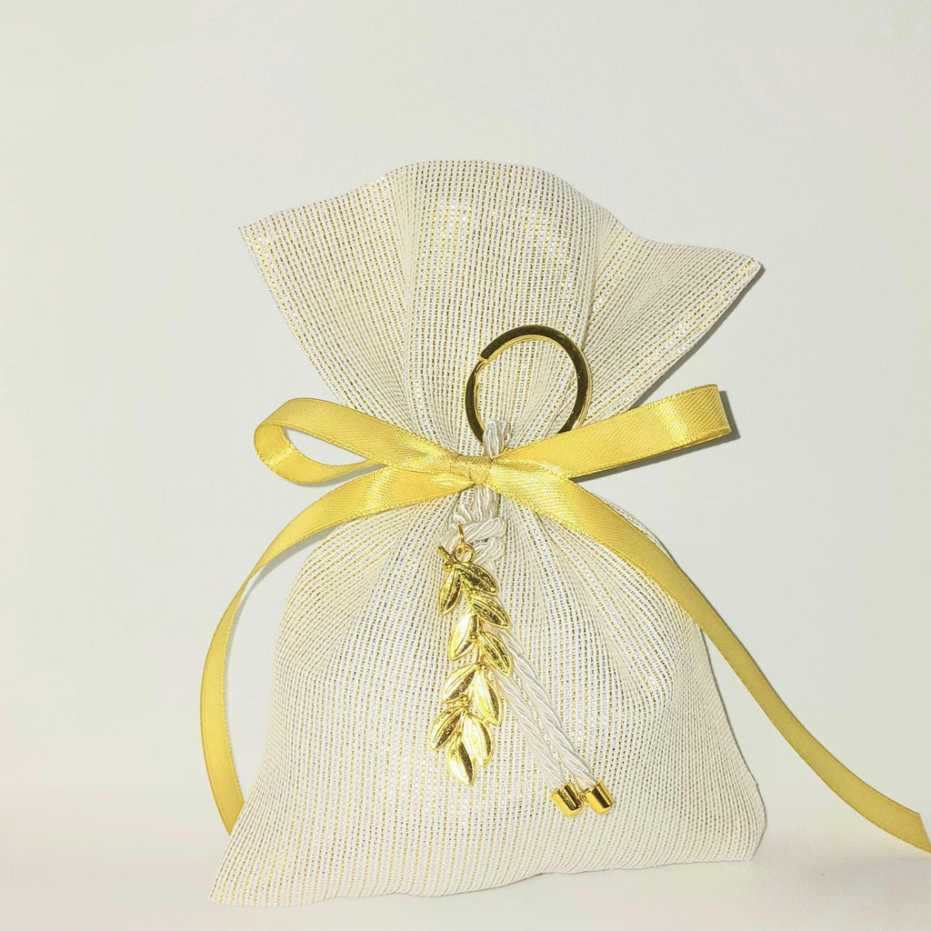 Wedding Favours Bomboniere – Olive Branch Keychain and Sugared Almonds(10 pcs)