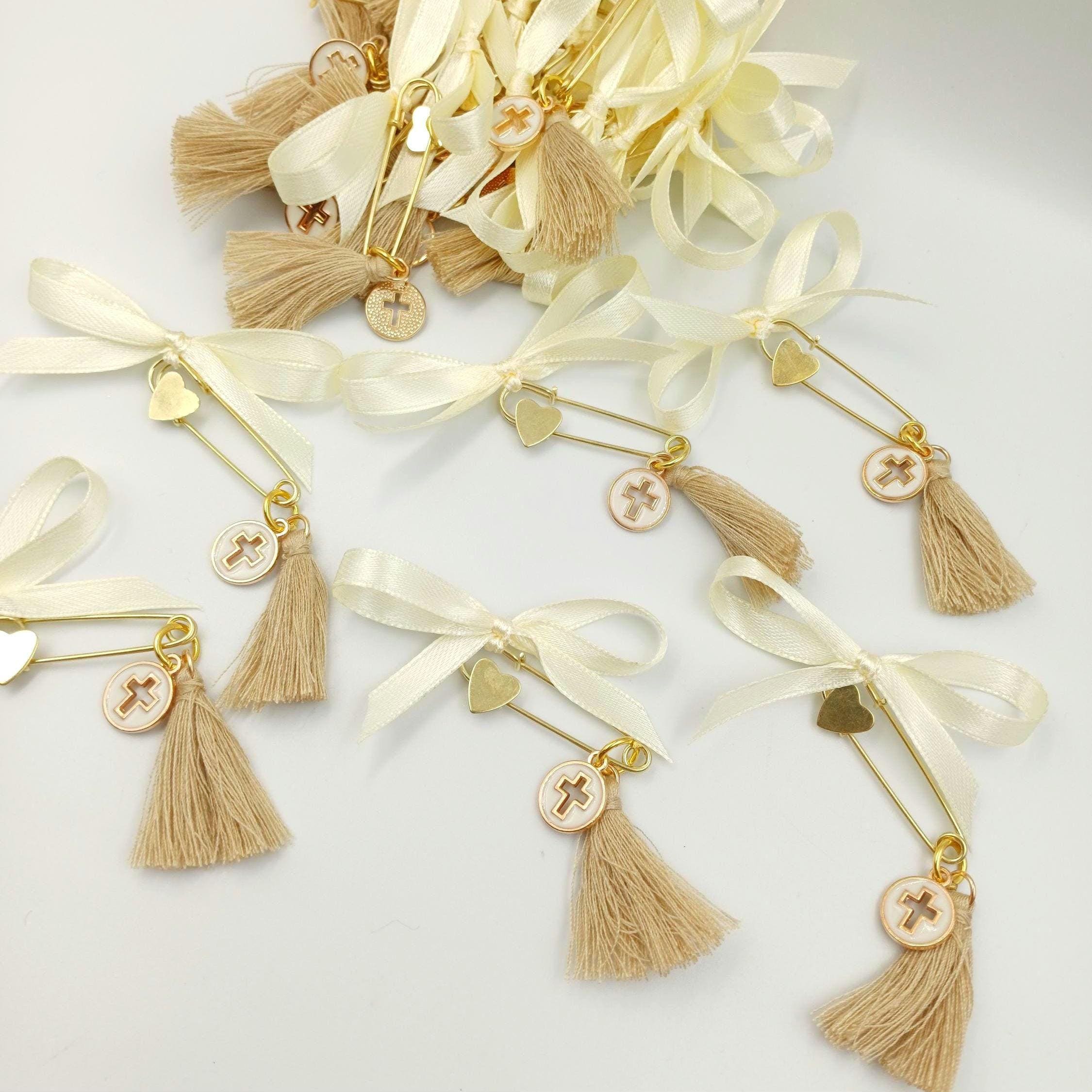 Greek Orthodox Baptism Martyrika – Safety Pin Witness Pins – Christening Favors, First Communion gift (Set of 10)– Boy or Girl