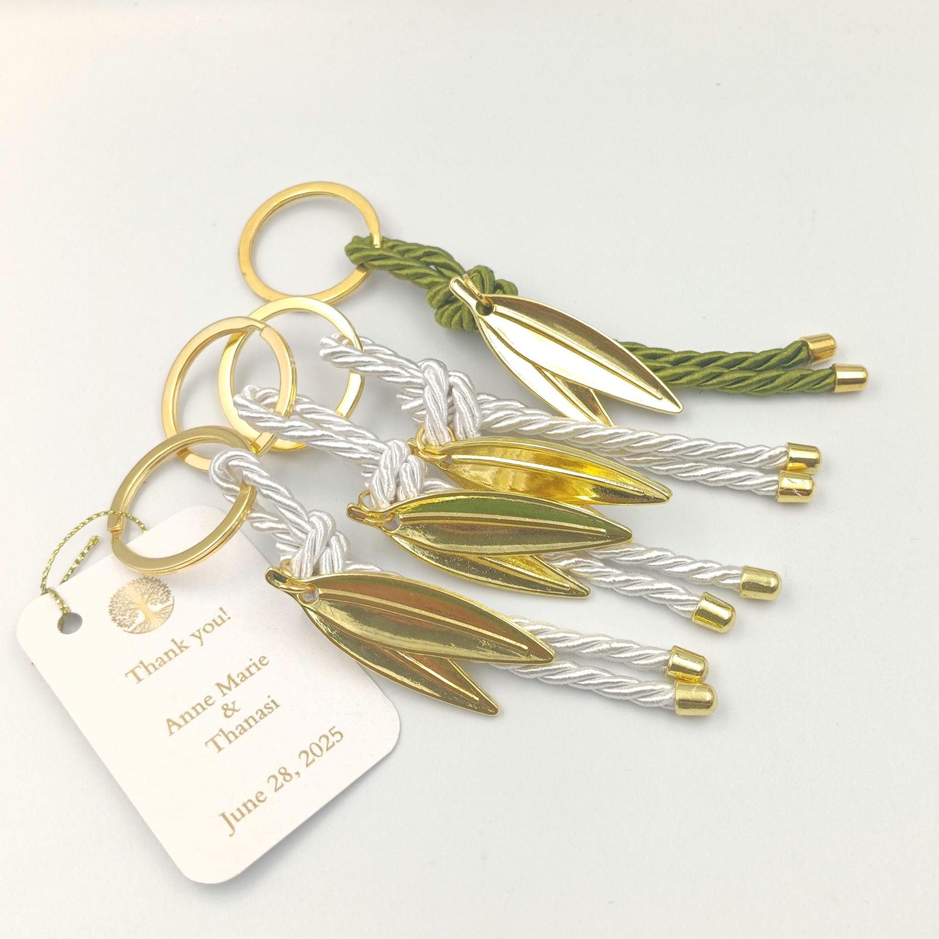 Greek olive Favor, Olive Branch Keychain, Greek Wedding Martirika (10 Pcs)