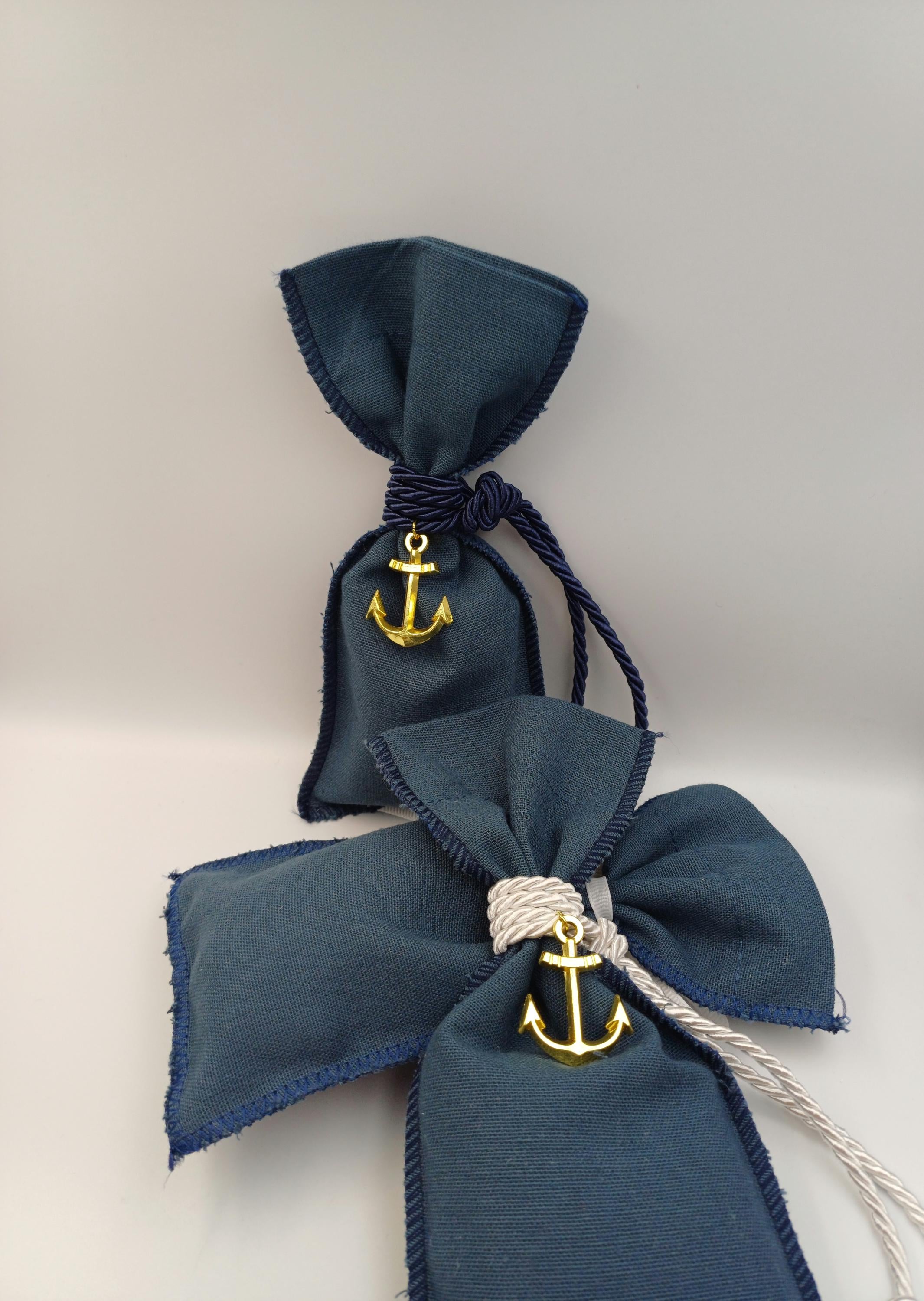 Nautical Baptism Favors with Koufeta Blue Bomboniere  | Set of 10
