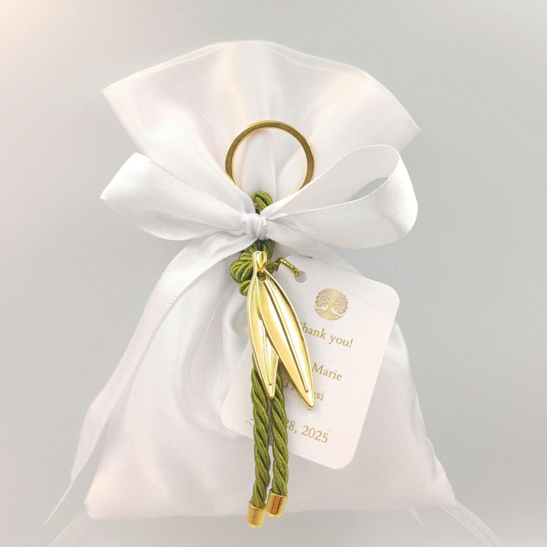 Olive leaf favors, Wedding favors Greek bombonieres, Orthodox favors, bridal shower, Almond candy bags gifts, koufeta, 10 pcs.