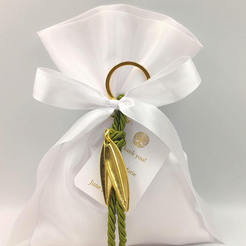 Olive leaf favors, Wedding favors Greek bombonieres, Orthodox favors, bridal shower, Almond candy bags gifts, koufeta, 10 pcs.