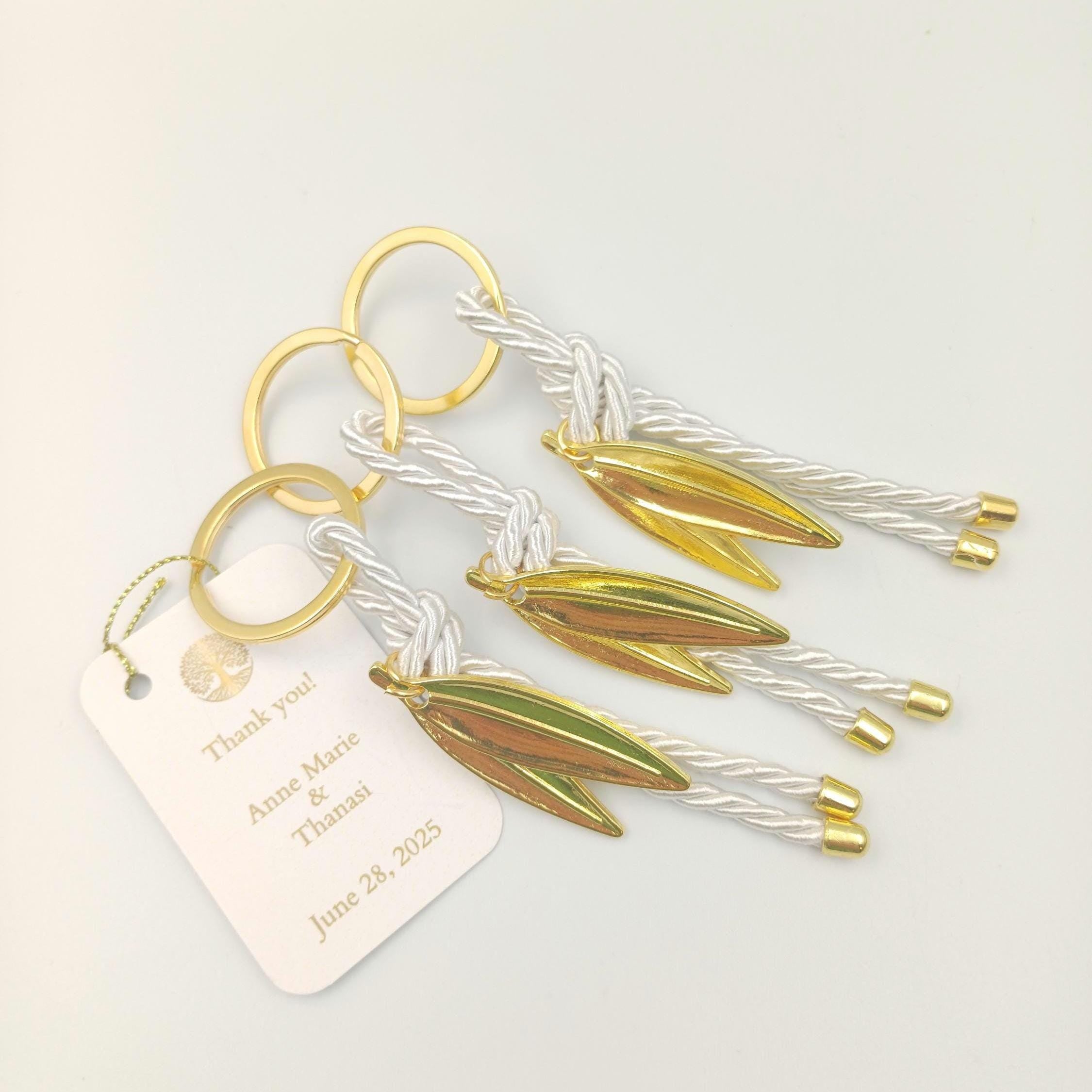 Greek olive Favor, Olive Branch Keychain, Greek Wedding Martirika (10 Pcs)