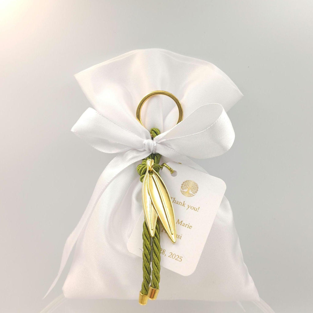 Olive leaf favors, Wedding favors Greek bombonieres, Orthodox favors, bridal shower, Almond candy bags gifts, koufeta, 10 pcs.