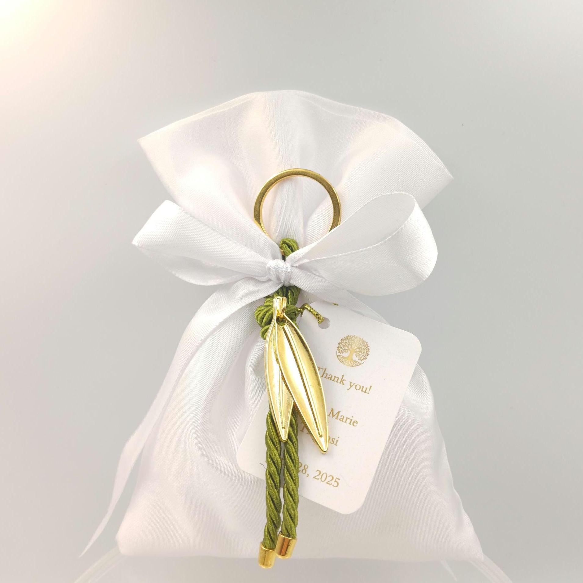 Olive leaf favors, Wedding favors Greek bombonieres, Orthodox favors, bridal shower, Almond candy bags gifts, koufeta, 10 pcs.