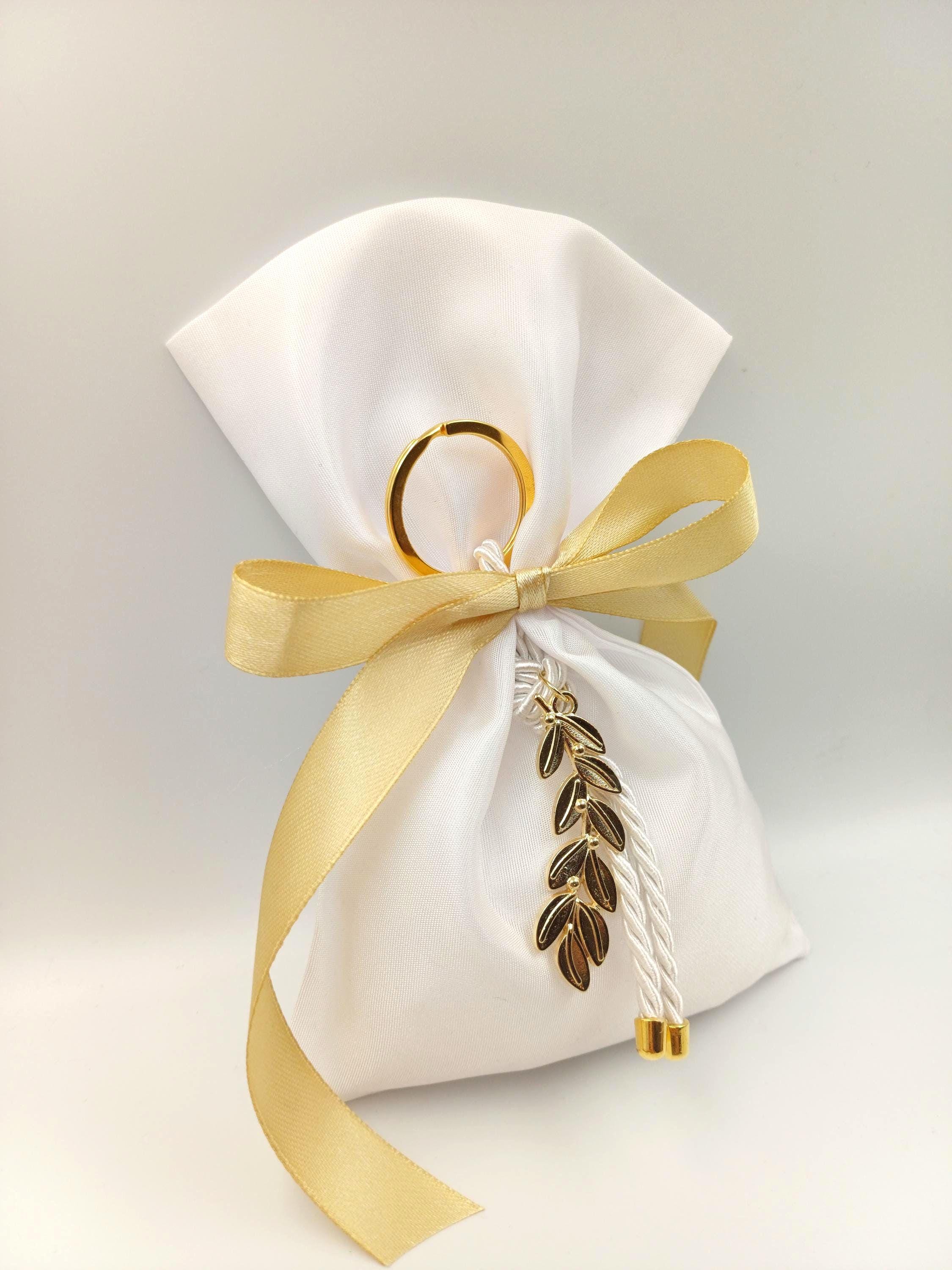 Wedding favors olive branch keychain, Greek Orthodox bombonieres, engagement gifts Almond candy bags , koufeta, 10 pcs.