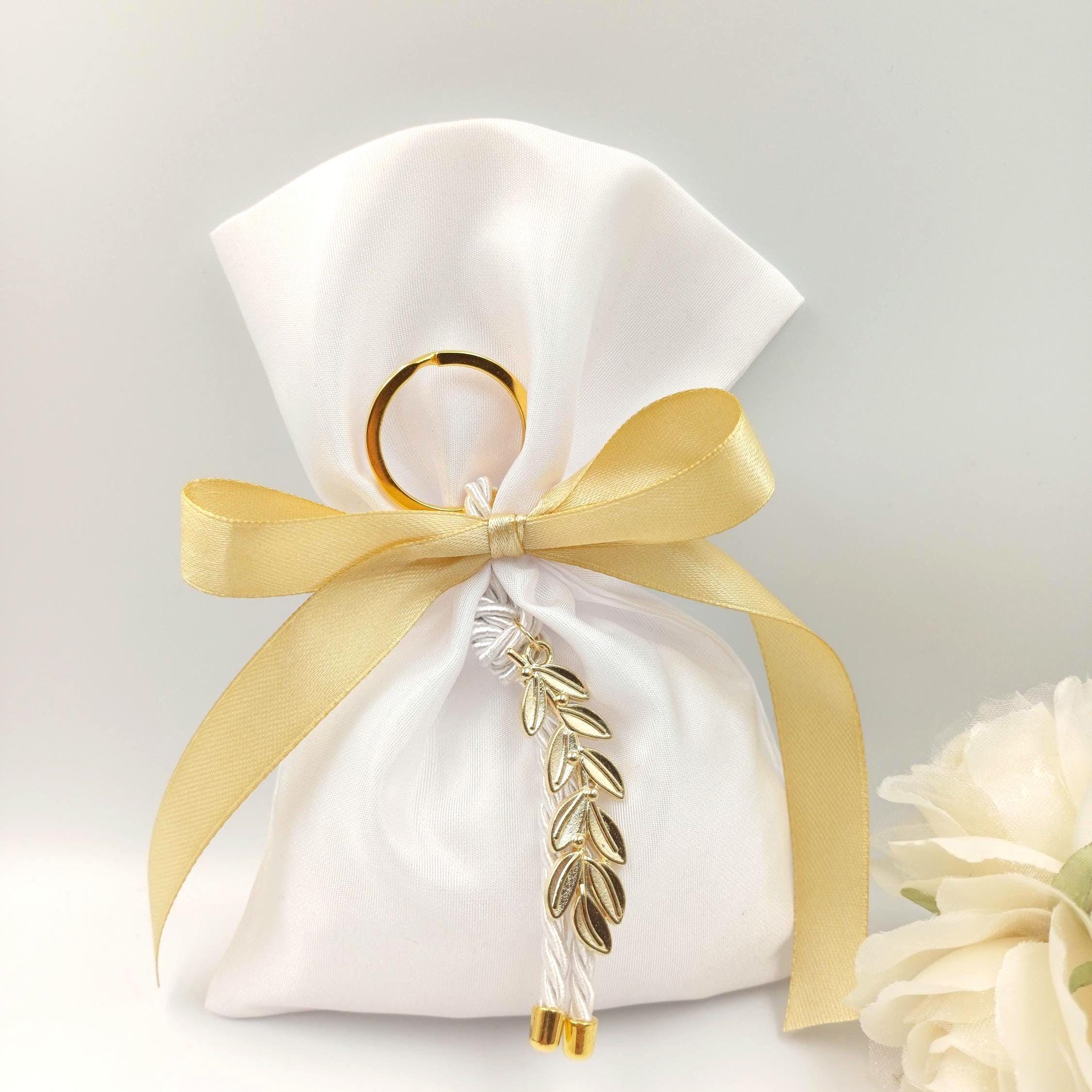 Wedding favors olive branch keychain, Greek Orthodox bombonieres, engagement gifts Almond candy bags , koufeta, 10 pcs.