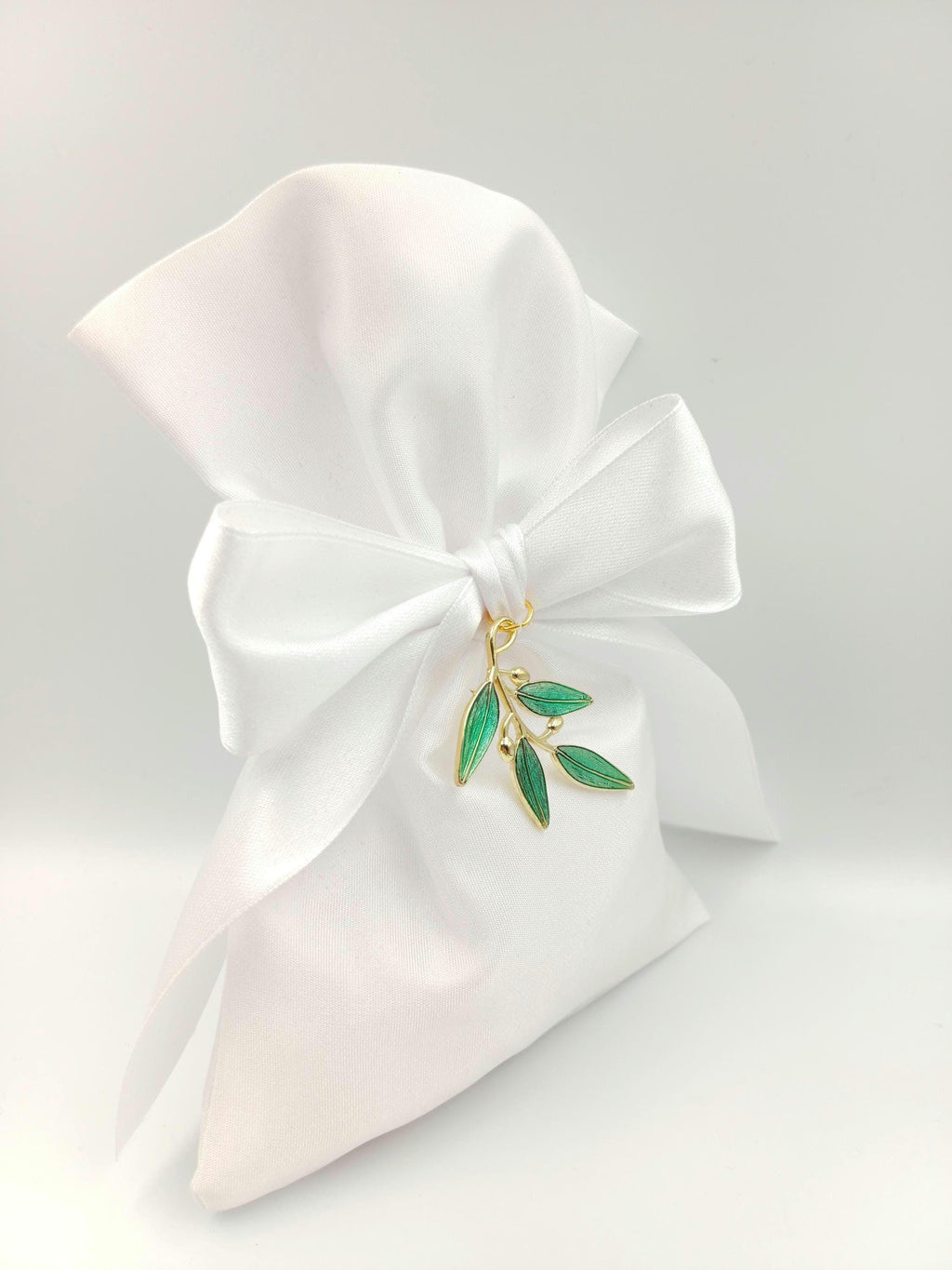 Greek Bomboniera, Wedding  Favor Olive Branch Enamel Charm, bridal shower Gift, Koufeta set of 10