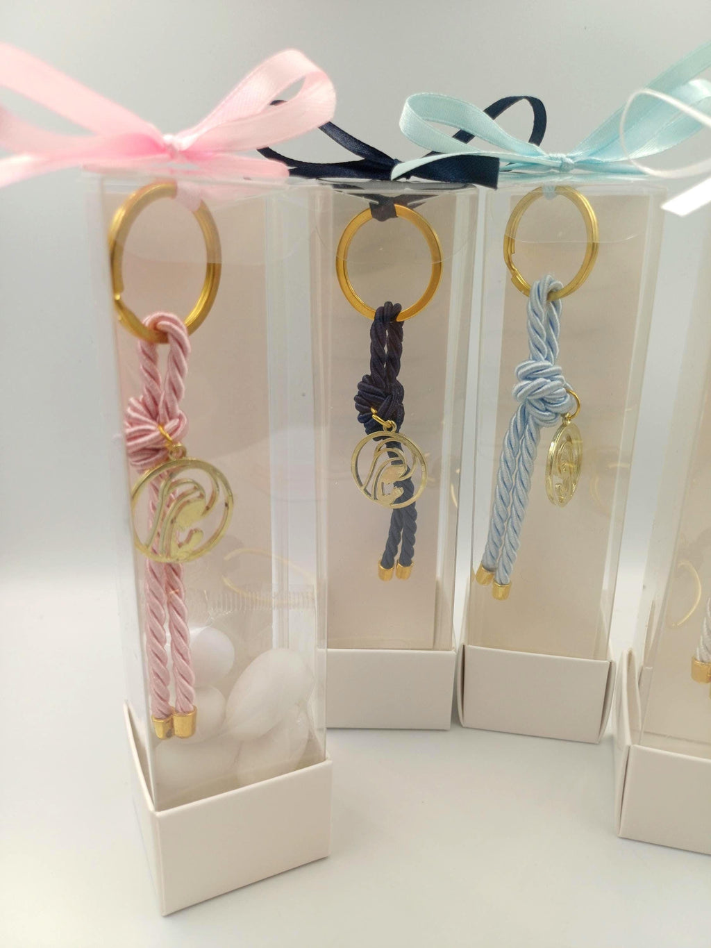 Icon Keychain with gold Virgin Mary Charm | Religious Keepsake | Box Baptism Favor | Set of 10