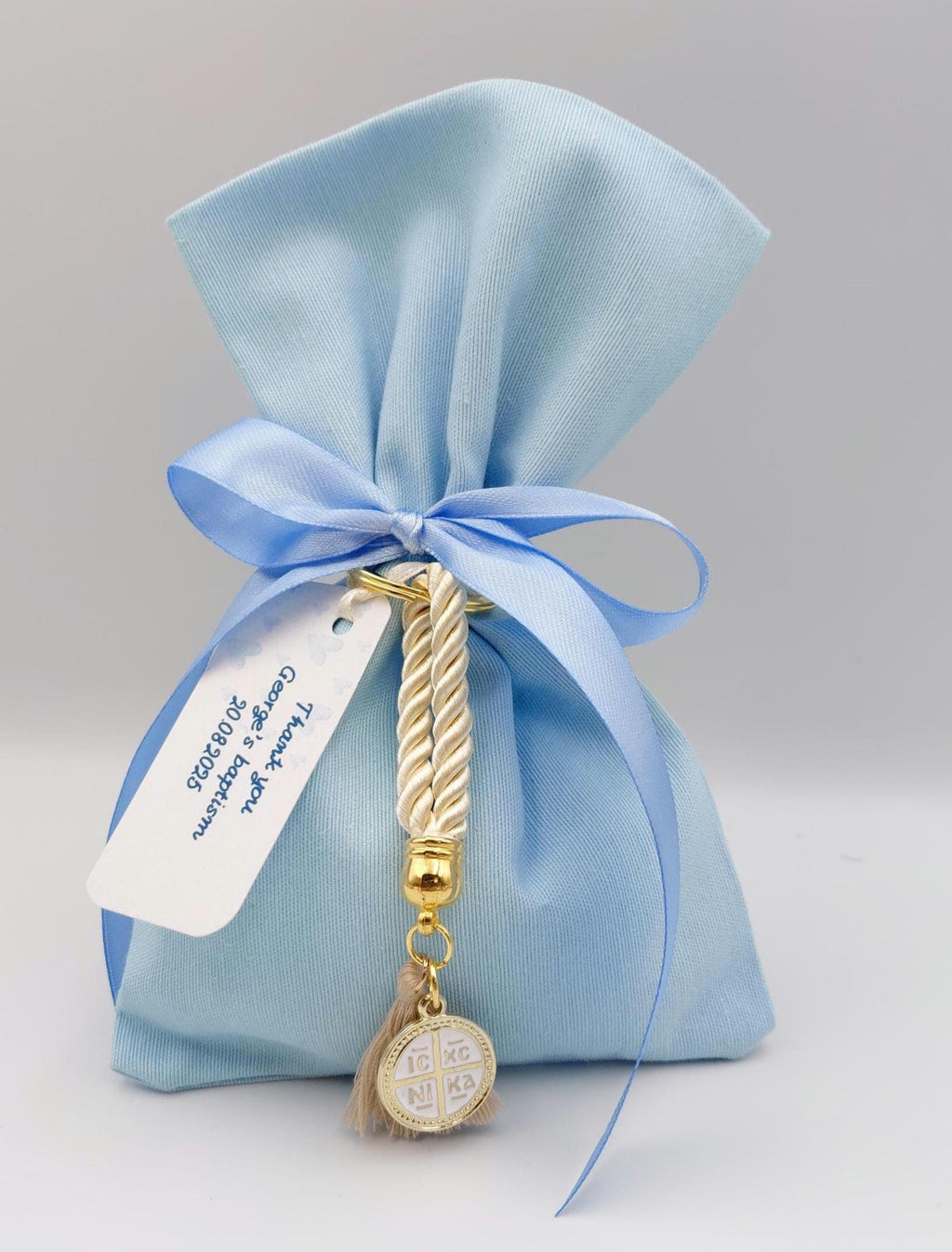 Greek Baptism Bomboniera, Greek Orthodox  favours, first communion, Baby shower party, 5 sugared almonds Set 10pcs