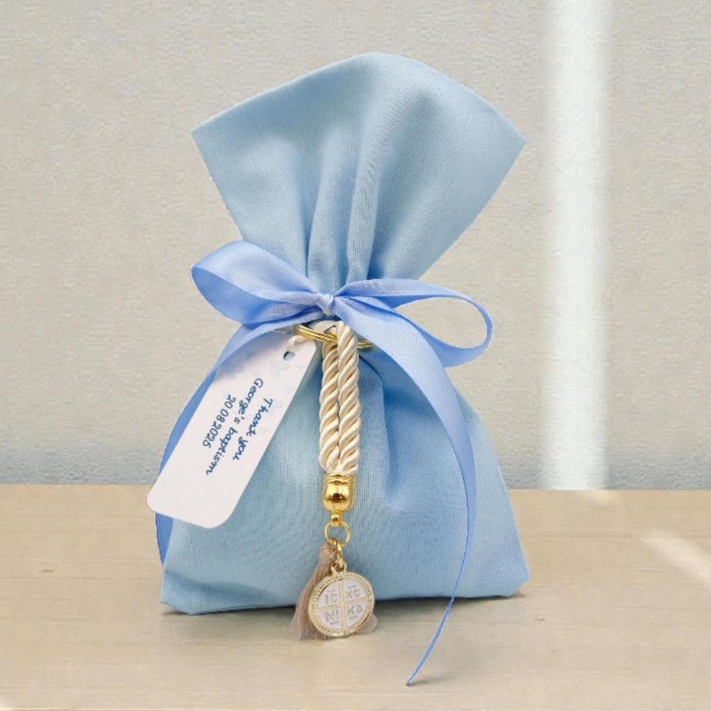 Greek Baptism Bomboniera, Greek Orthodox  favours, first communion, Baby shower party, 5 sugared almonds Set 10pcs