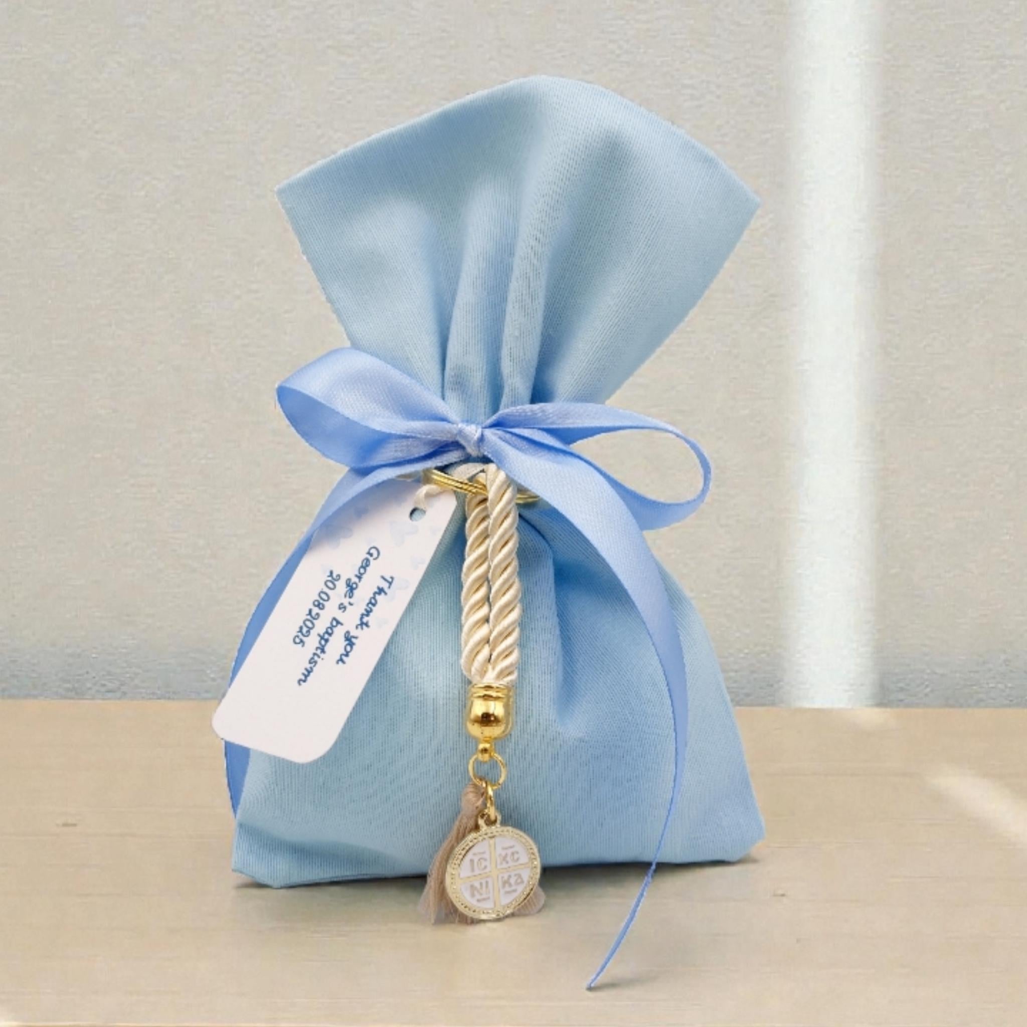 Greek Baptism Bomboniera, Greek Orthodox  favours, first communion, Baby shower party, 5 sugared almonds Set 10pcs