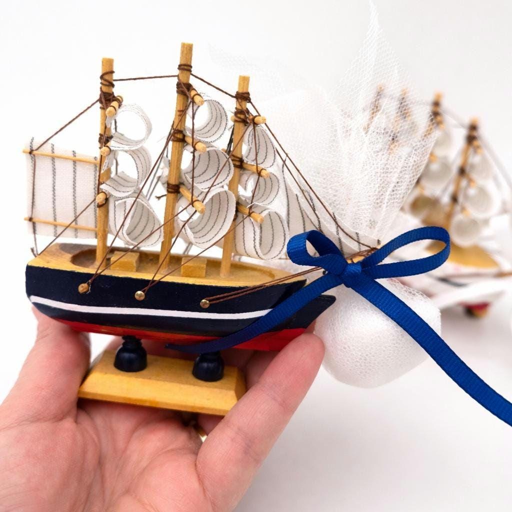 Nautical Baptism Favors Sailboat Christening Decor, Baby Boy Baptism Keepsakes