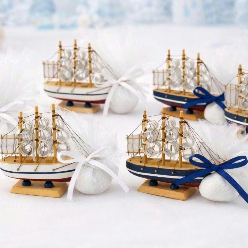 Nautical Baptism Favors Sailboat Christening Decor, Baby Boy Baptism Keepsakes