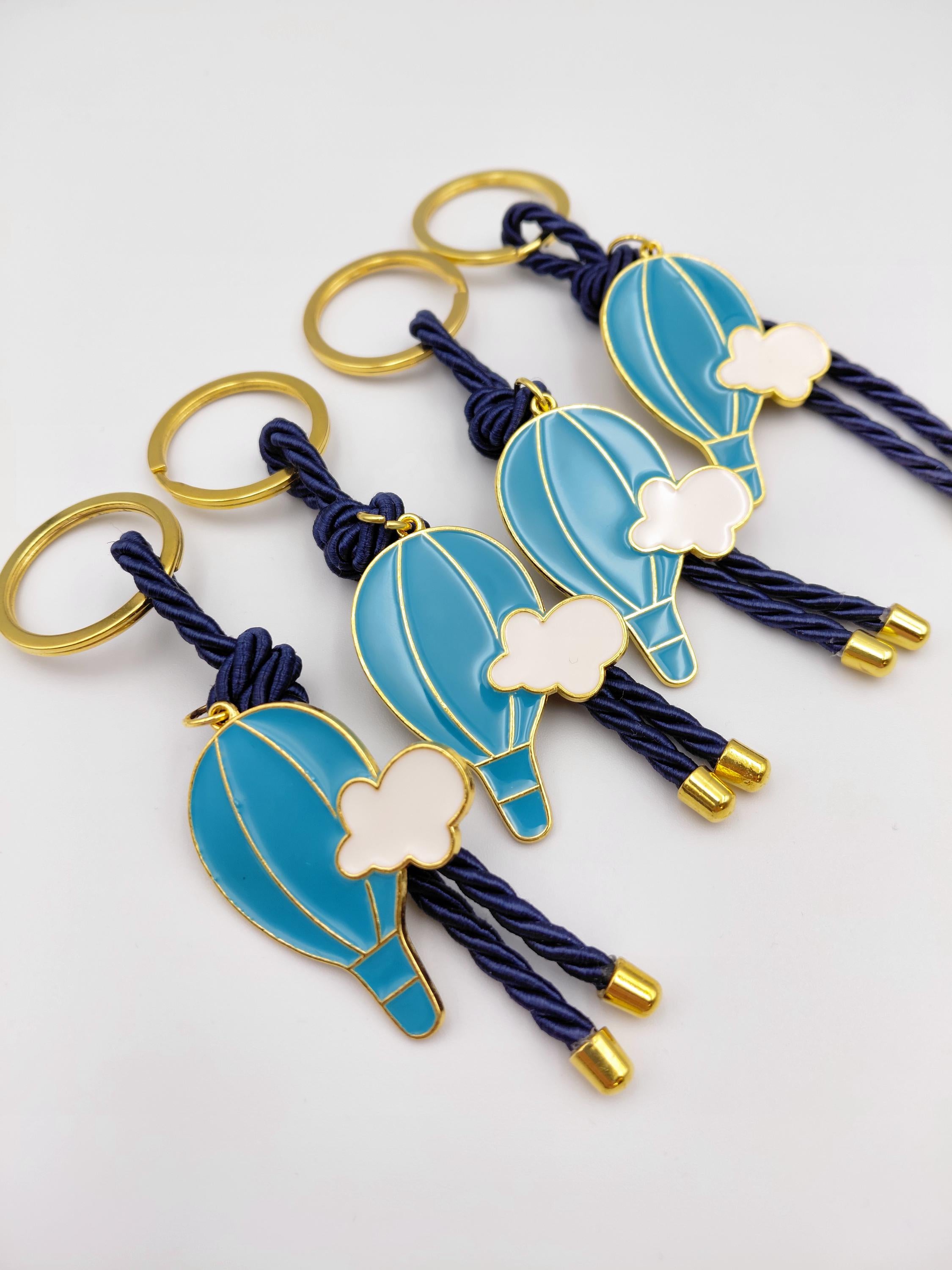 Greek Baptism martyrika favors, Hot Air Balloon Keychain, Baby Shower Party, First communion Keepsake, martirika keychain, 10 pcs.