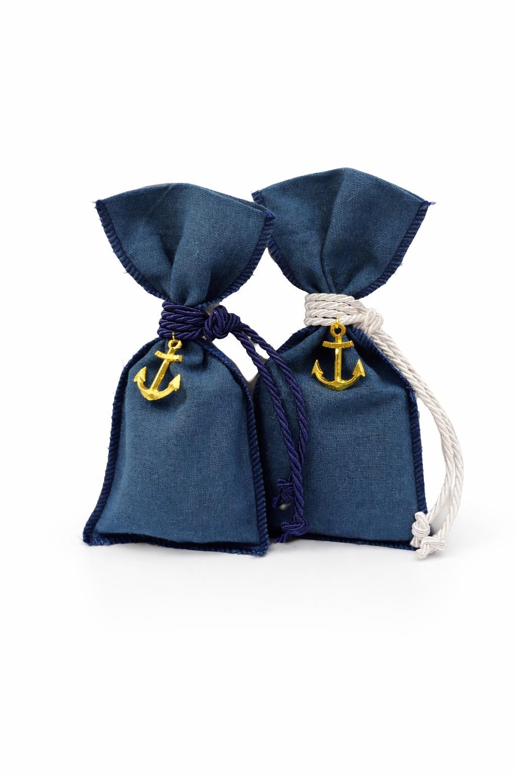 Nautical Baptism Favors with Koufeta Blue Bomboniere  | Set of 10