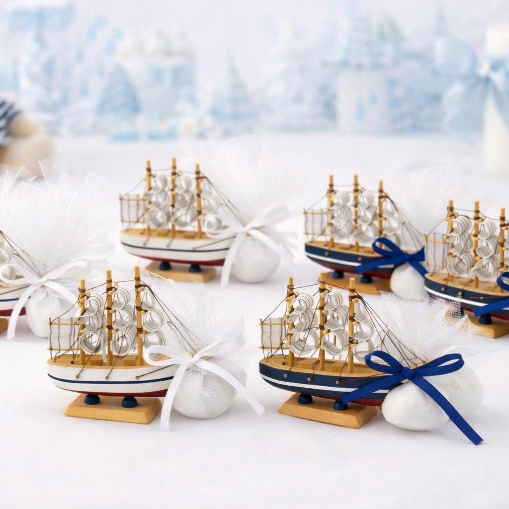 Nautical Baptism Favors Sailboat Christening Decor, Baby Boy Baptism Keepsakes