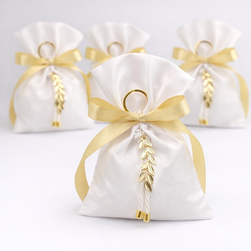 Wedding favors olive branch keychain, Greek Orthodox bombonieres, engagement gifts Almond candy bags , koufeta, 10 pcs.