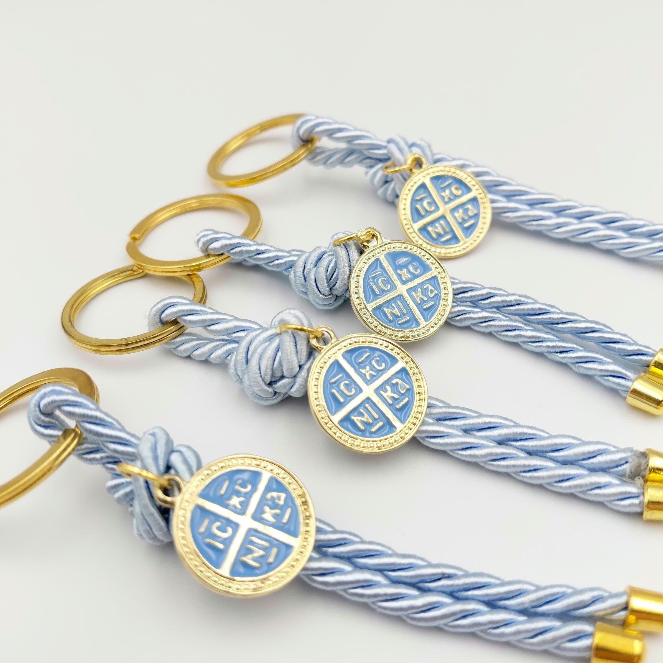 Cross Key chain martyrika greek baptism favors, first communion favors, bautizo recuerdos 10 pcs