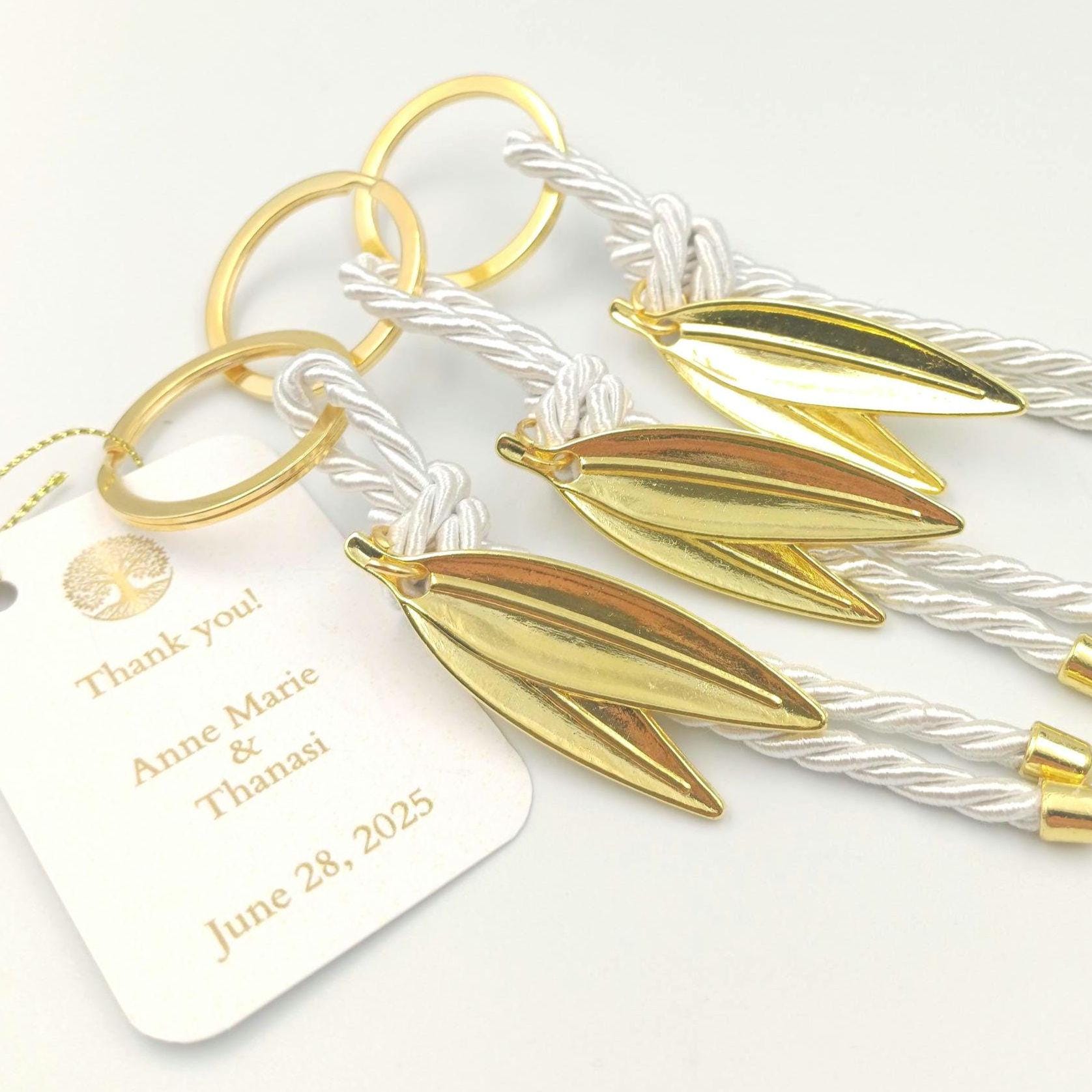 Greek olive Favor, Olive Branch Keychain, Greek Wedding Martirika (10 Pcs)