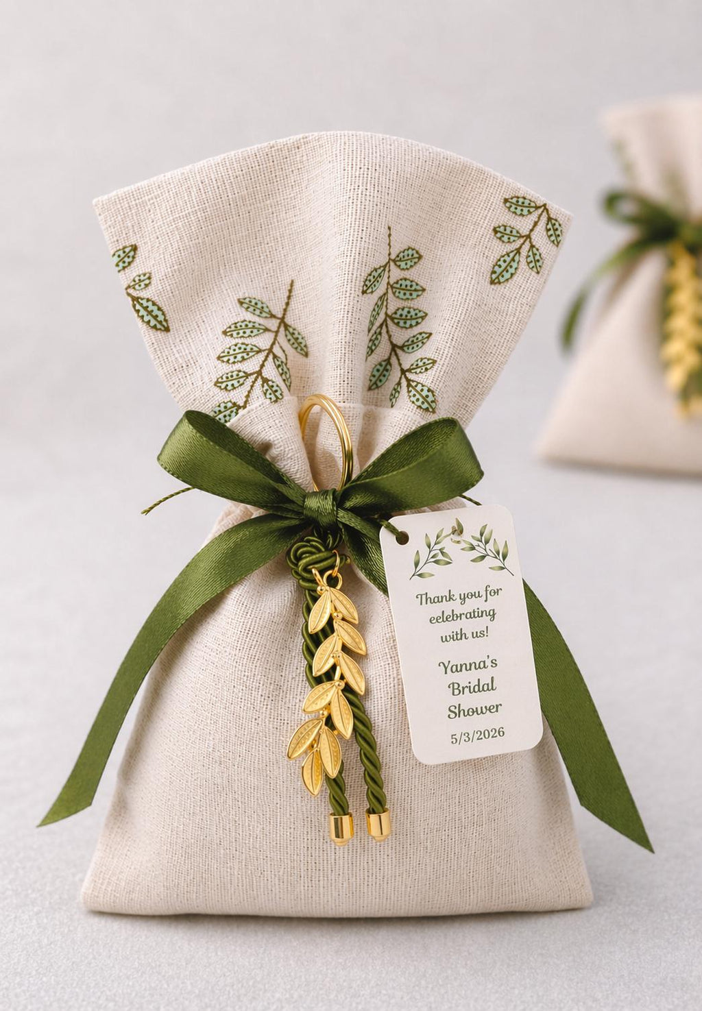 Greek Orthodox Bombonieres – Olive Branch Almond Favors – Personalized Wedding & Christening Favors (Set of 10)