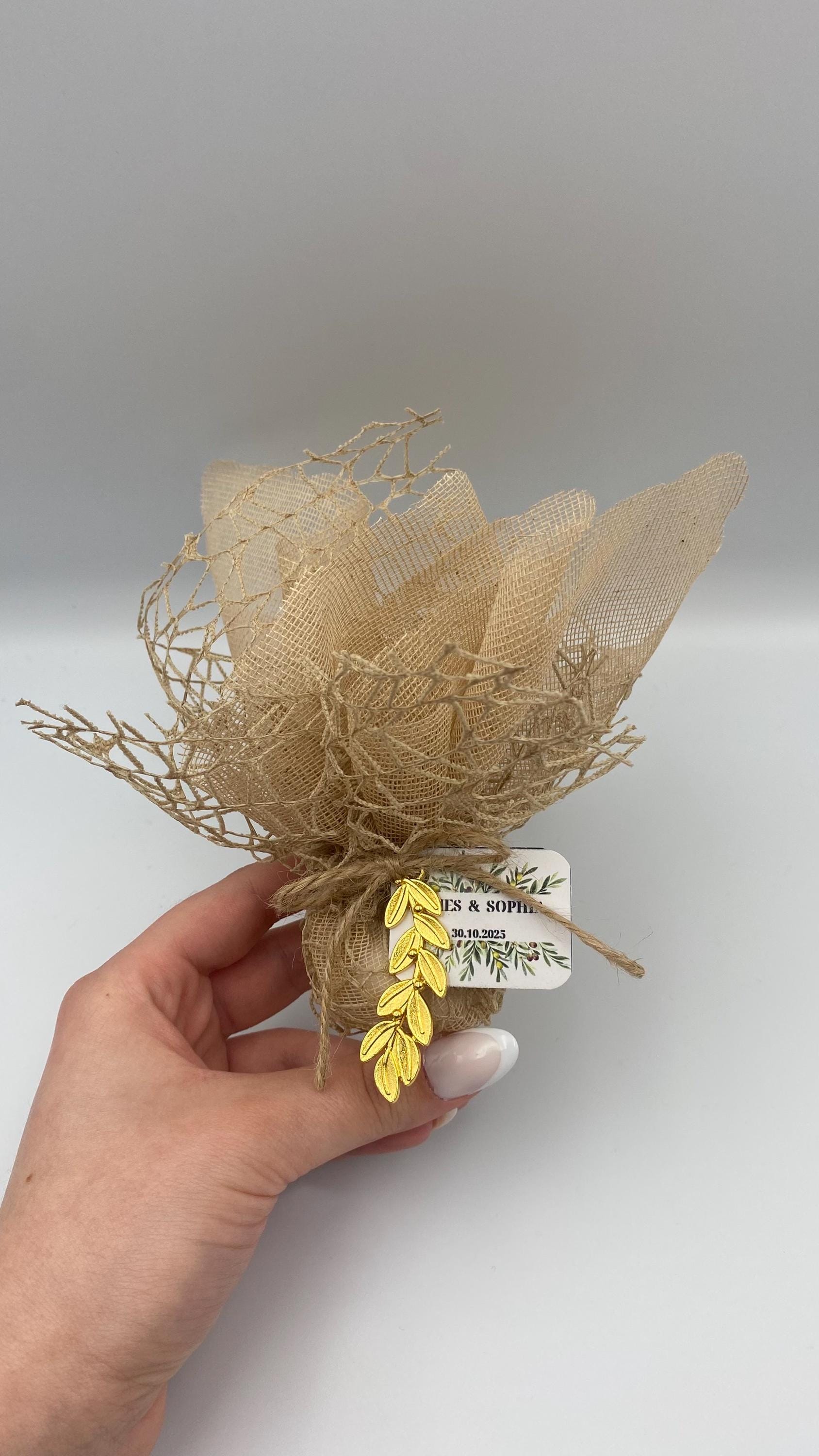 Olive Wedding Favor | Greek Orthodox Bomboniere | Engagement gifts with 5 sugar almonds 10 pcs