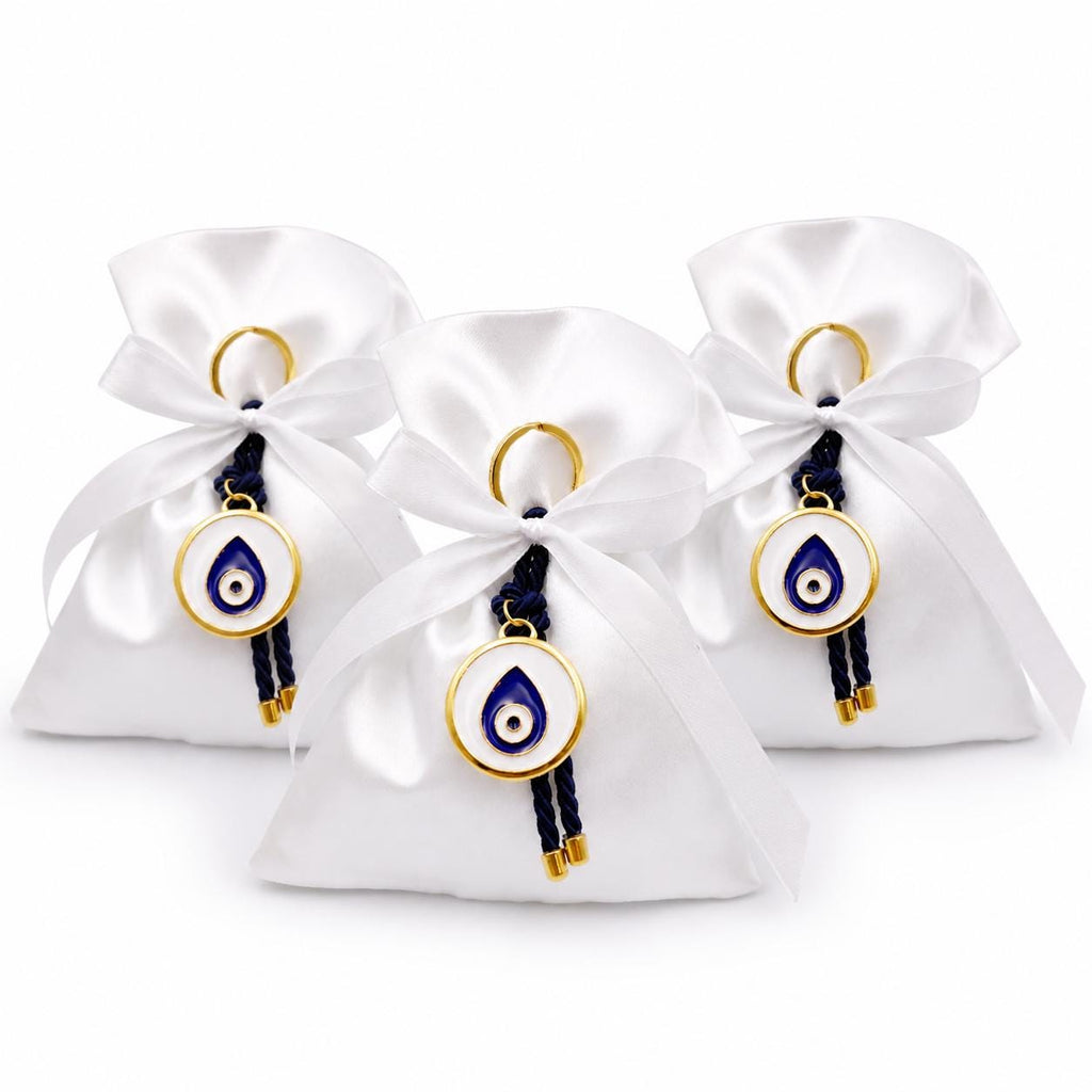 Greek Baptism Favor Evil Eye,  Bomboniera for Christening, Mati Charm martyrika, Koufeta Pouch, Orthodox Baptism Favor, 10 pcs
