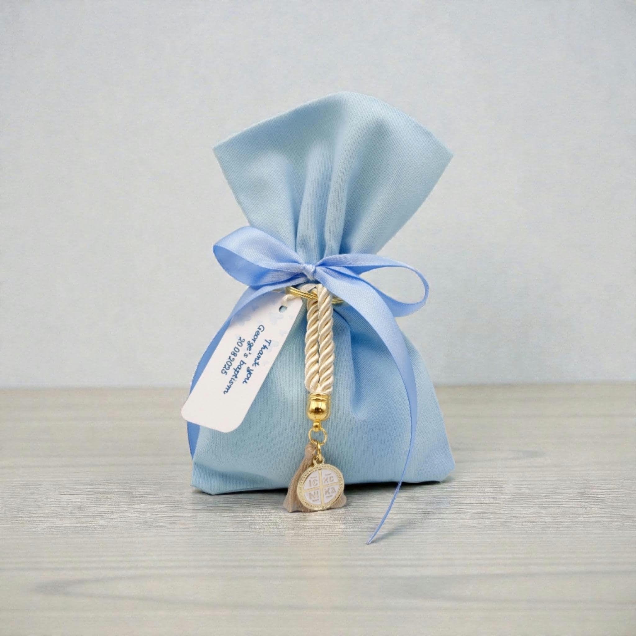 Greek Baptism Bomboniera, Greek Orthodox  favours, first communion, Baby shower party, 5 sugared almonds Set 10pcs