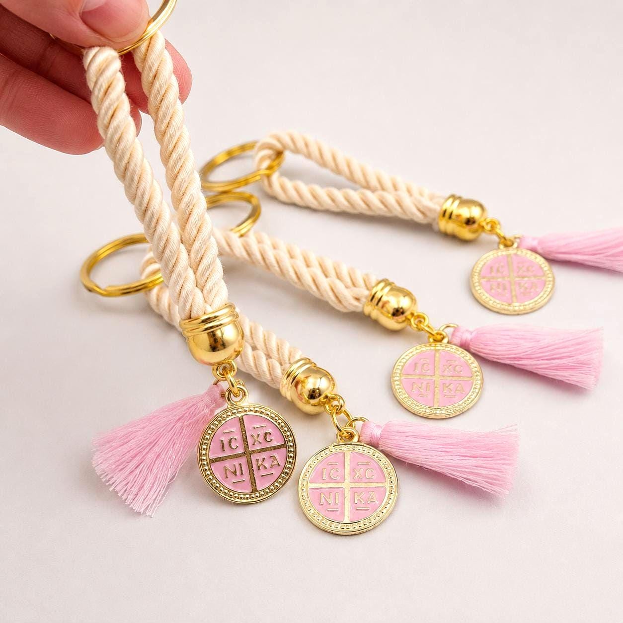 Baptism cross keychain favors, Martyrika, Christening gifts, First communion, Orthodox Martyrika, Baby shower party, 10 pcs.