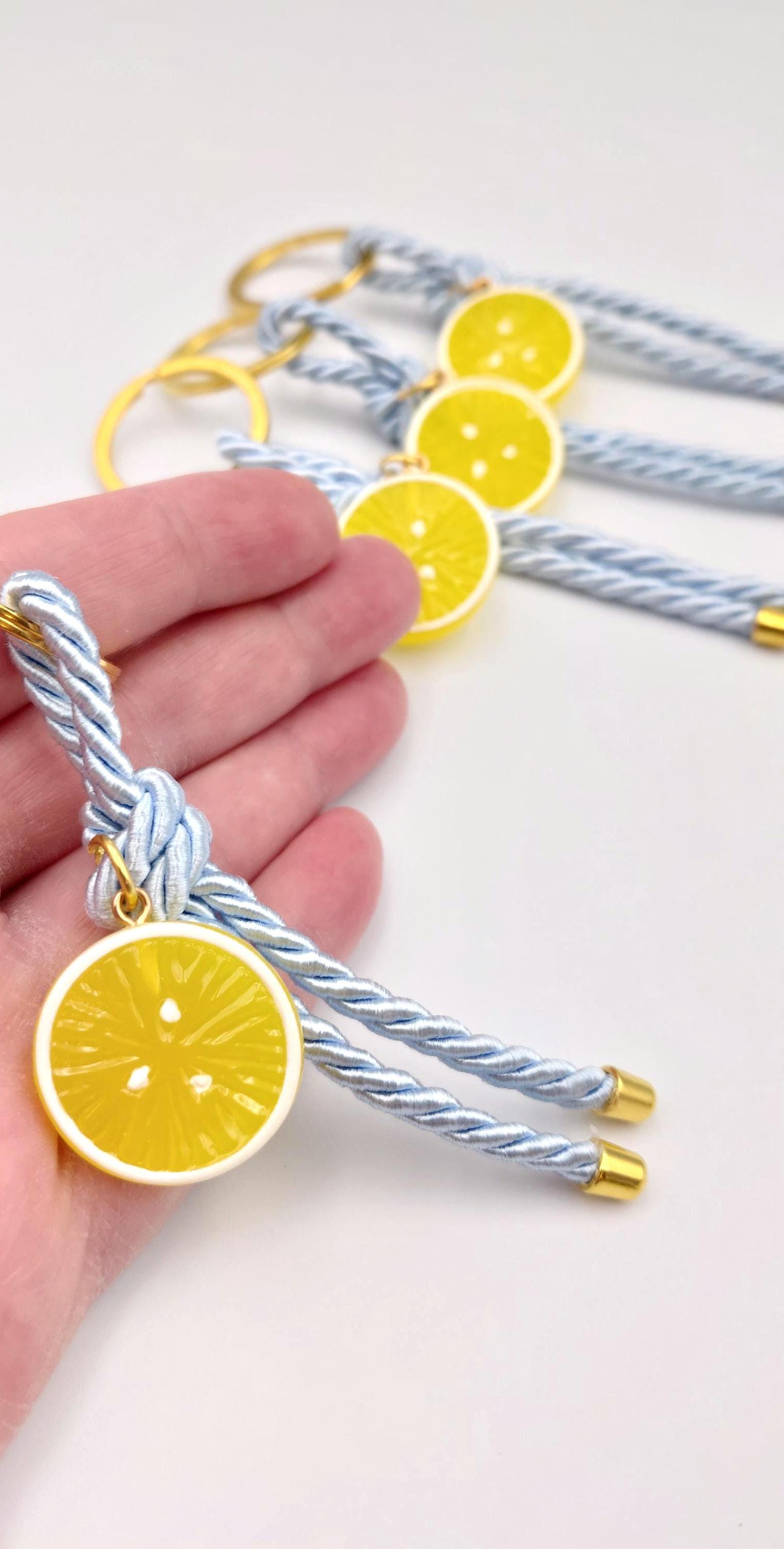 Lemon Baptism Favors, Martyrika Keychain, Greek Orthodox, Baby Shower party, First communion giveaway, Lemon Custom tag Set of 10.