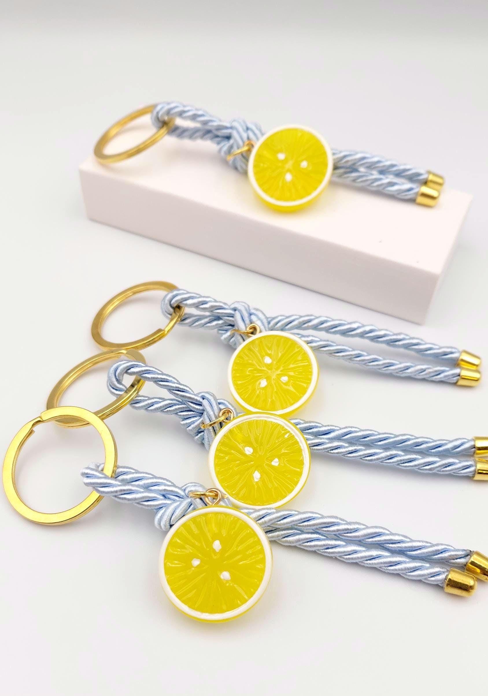 Lemon Baptism Favors, Martyrika Keychain, Greek Orthodox, Baby Shower party, First communion giveaway, Lemon Custom tag Set of 10.